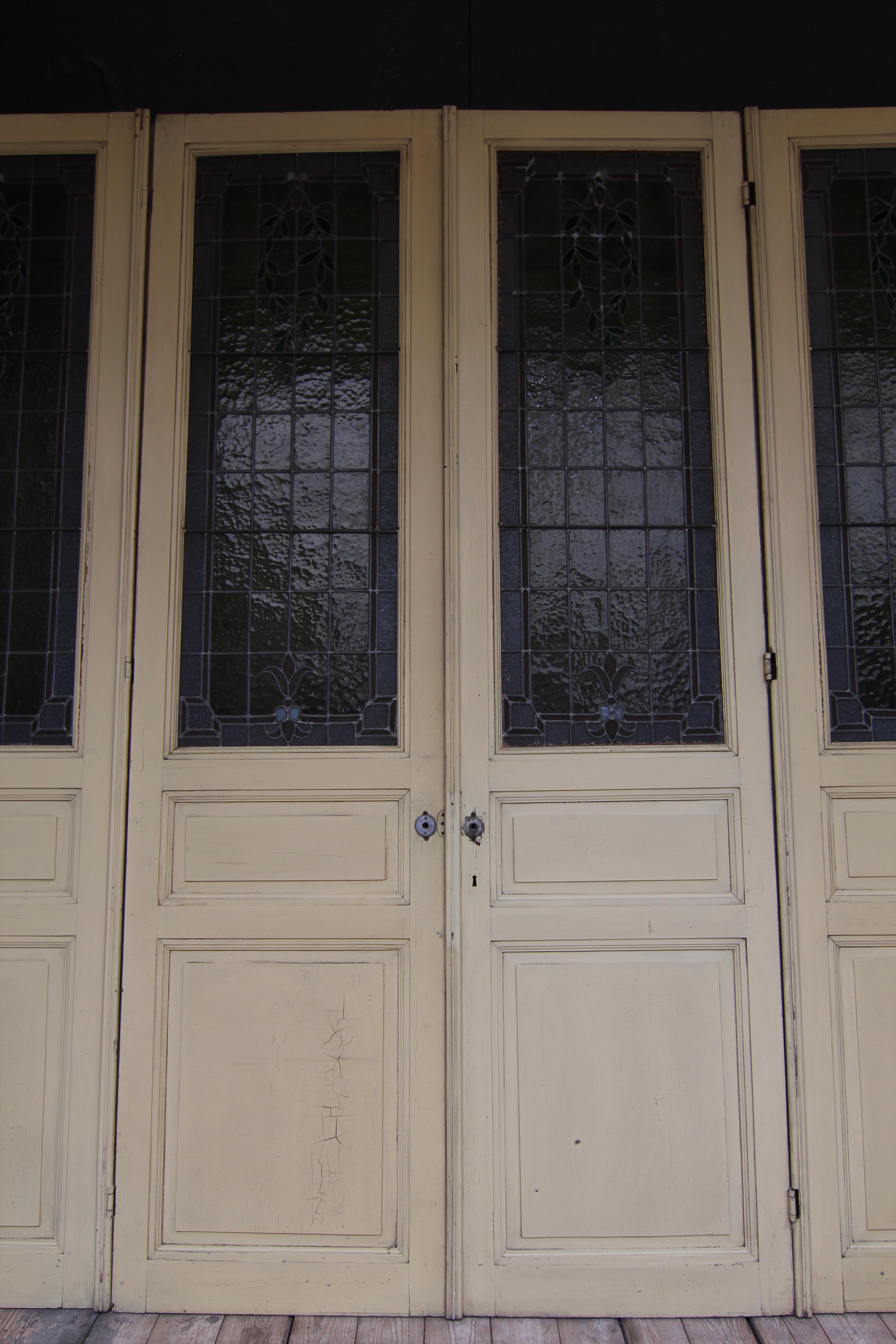 Grand séparateur de porte ou de pièce Art Nouveau à glaçure au plomb en vente 2