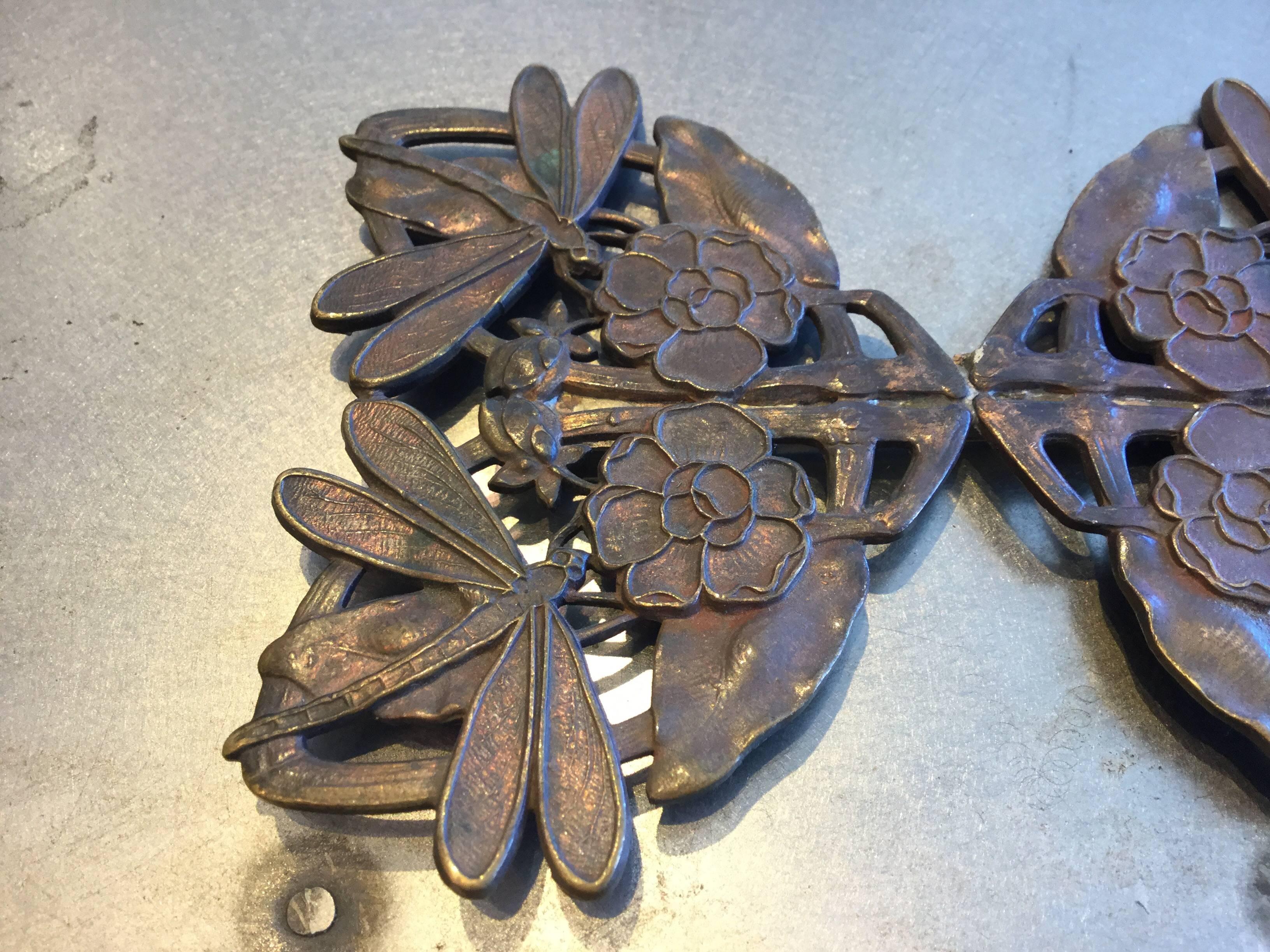 Mid-20th Century Large Art Nouveau Dragonfly Belt Buckle Pin Jewelry For Sale