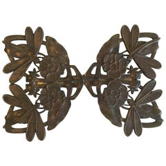 Large Art Nouveau Dragonfly Belt Buckle Pin Jewelry