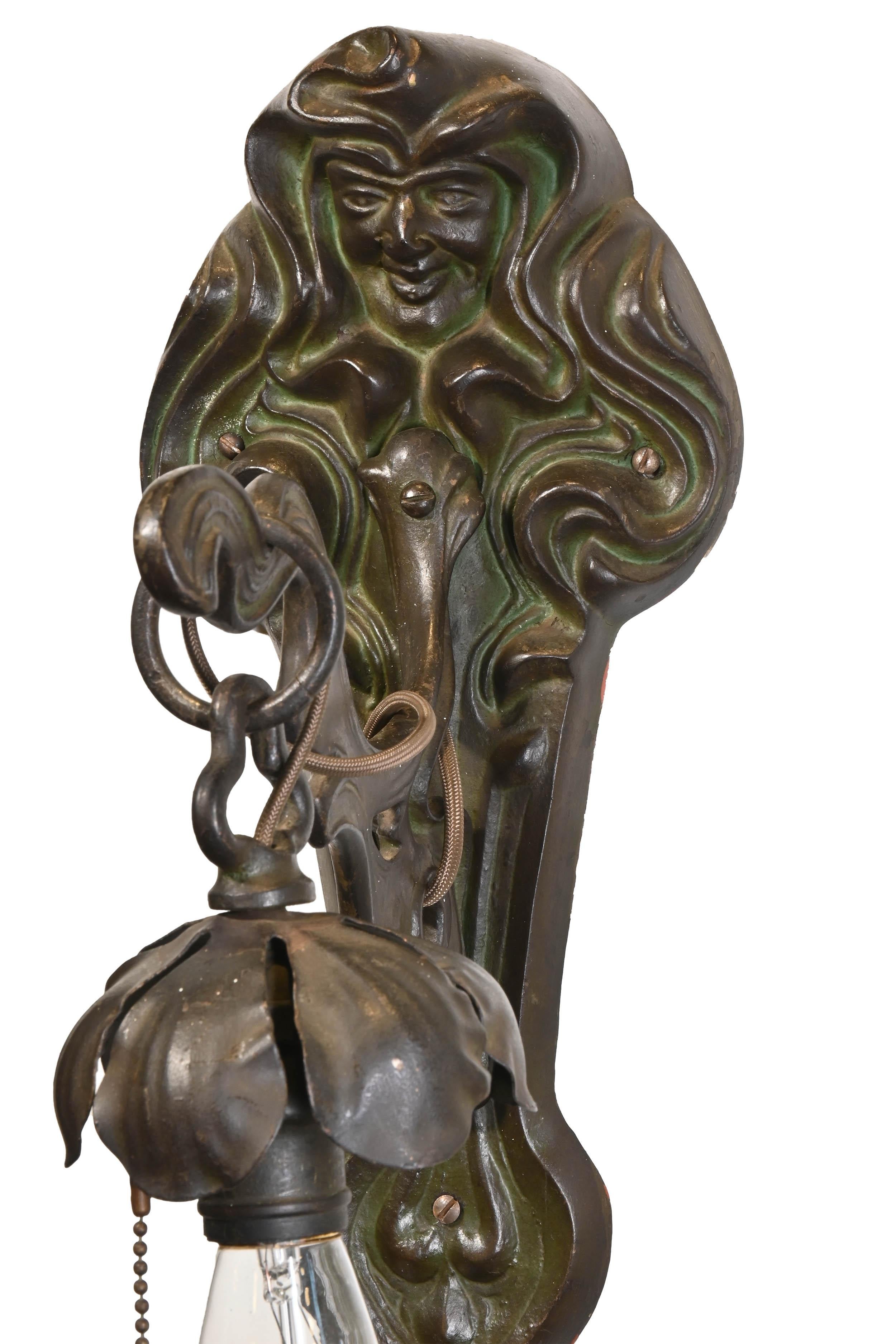 Iron Large Art Nouveau Dreamy Sconces in Quantity