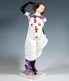 Grande figurine Art nouveau, Pierrette, par Martin Wiegand, Allemagne, 1910