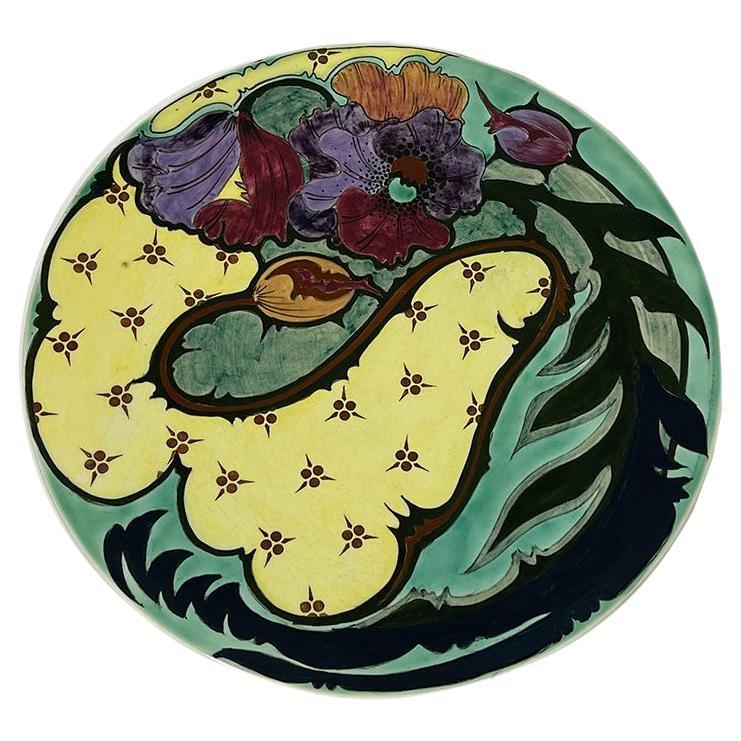 Large Art Nouveau Gouda Zuid Holland Plateel charger, 1901-1903 For Sale