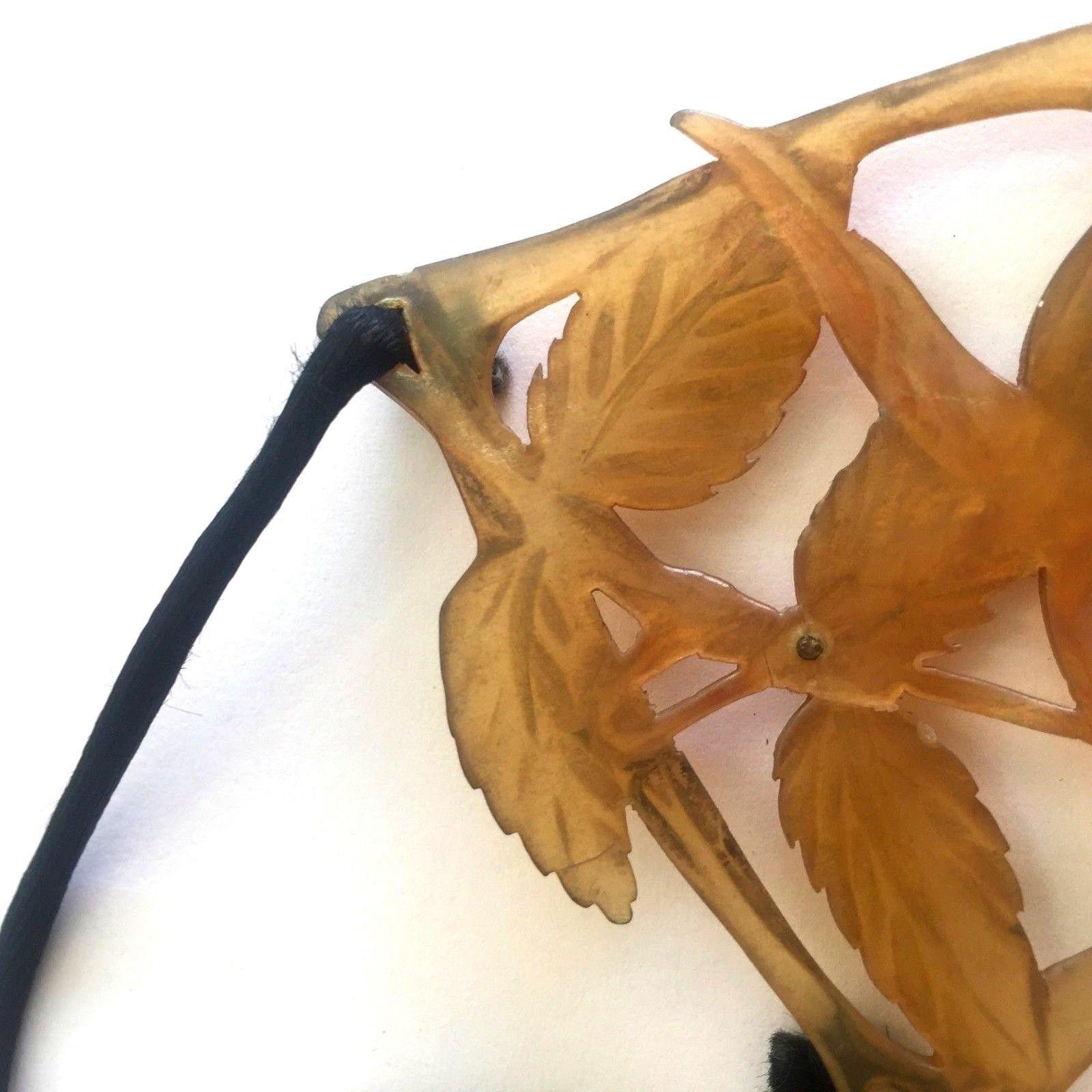 Large Art Nouveau Hand Carved Tortoise Shell Pendant, circa 1890, Paris For Sale 1