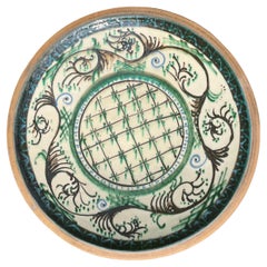 Large Art Nouveau Handmade Ceramic Wall  Plate / Centerpiece, 1930s