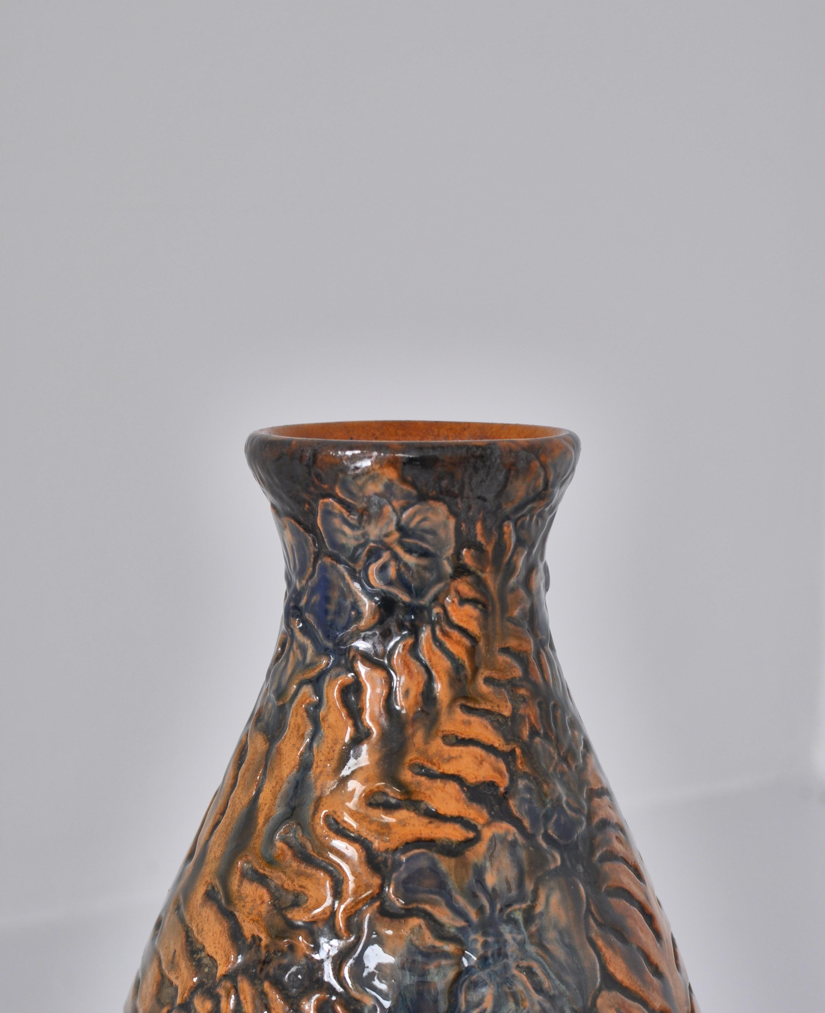 Large Art Nouveau / Jugend Style 1920s Ceramics Vase by MA & Sons, Denmark 1