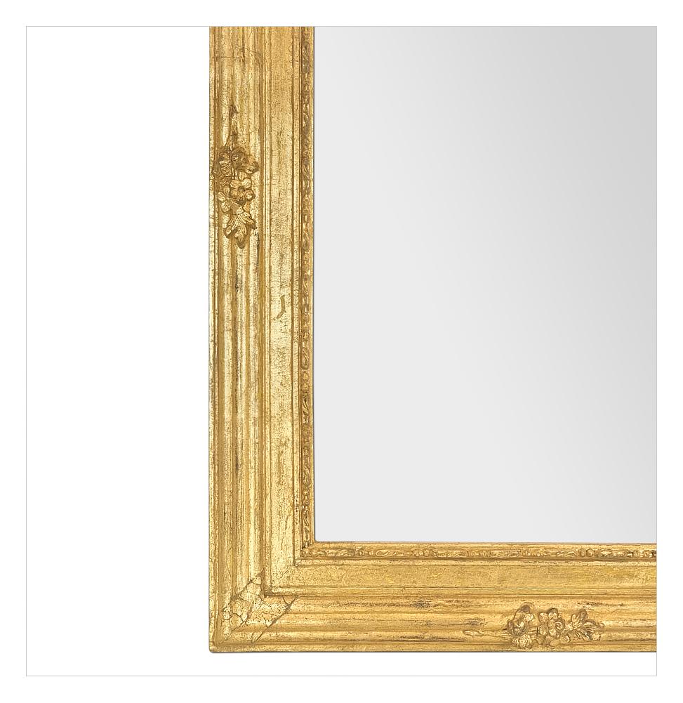 Grand miroir mural en bois doré d'époque Art Nouveau, de style Louis XVI, vers 1910 Bon état - En vente à Paris, FR