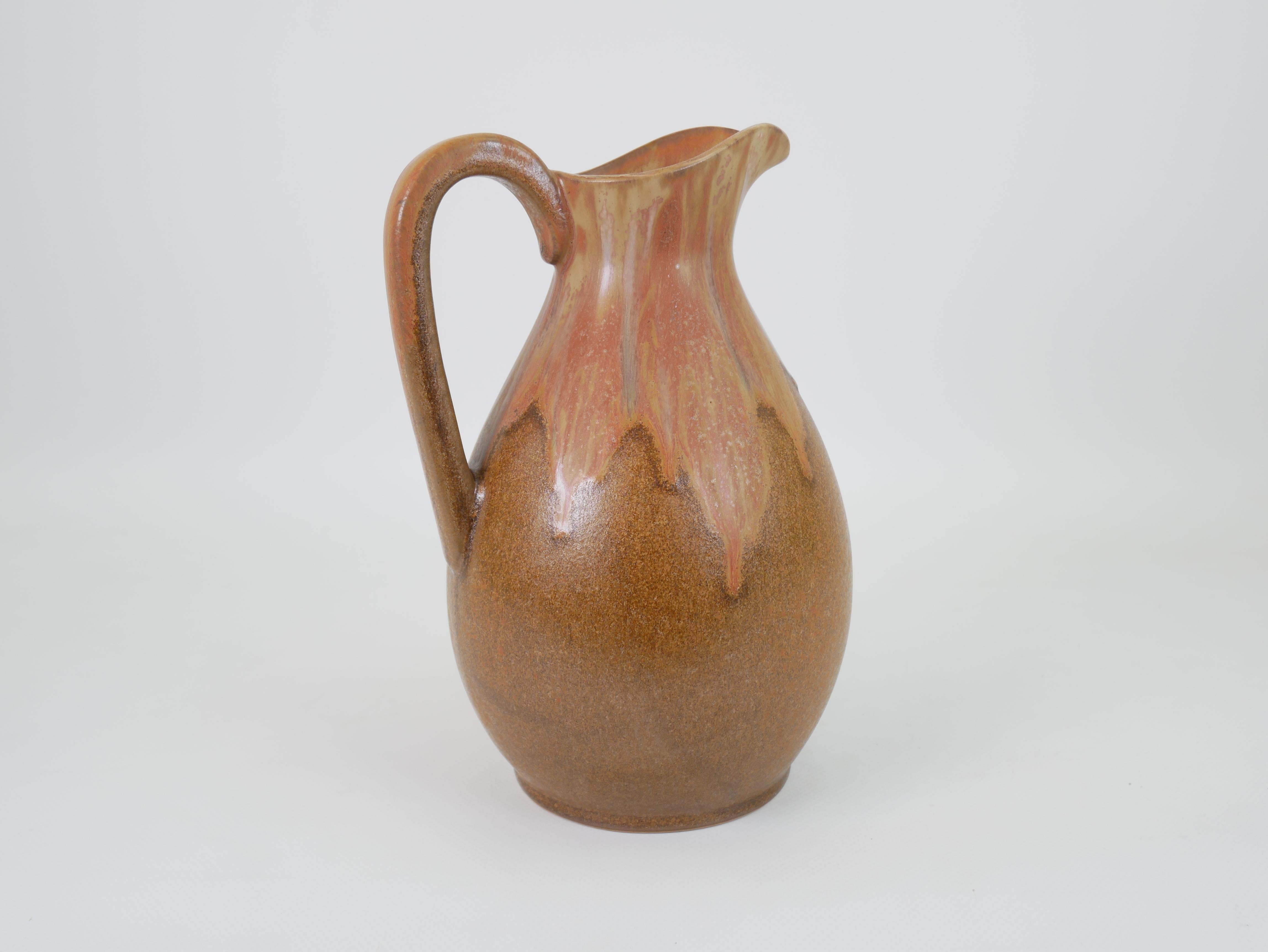 Large Art Nouveau Pitcher by Denbac France For Sale 4