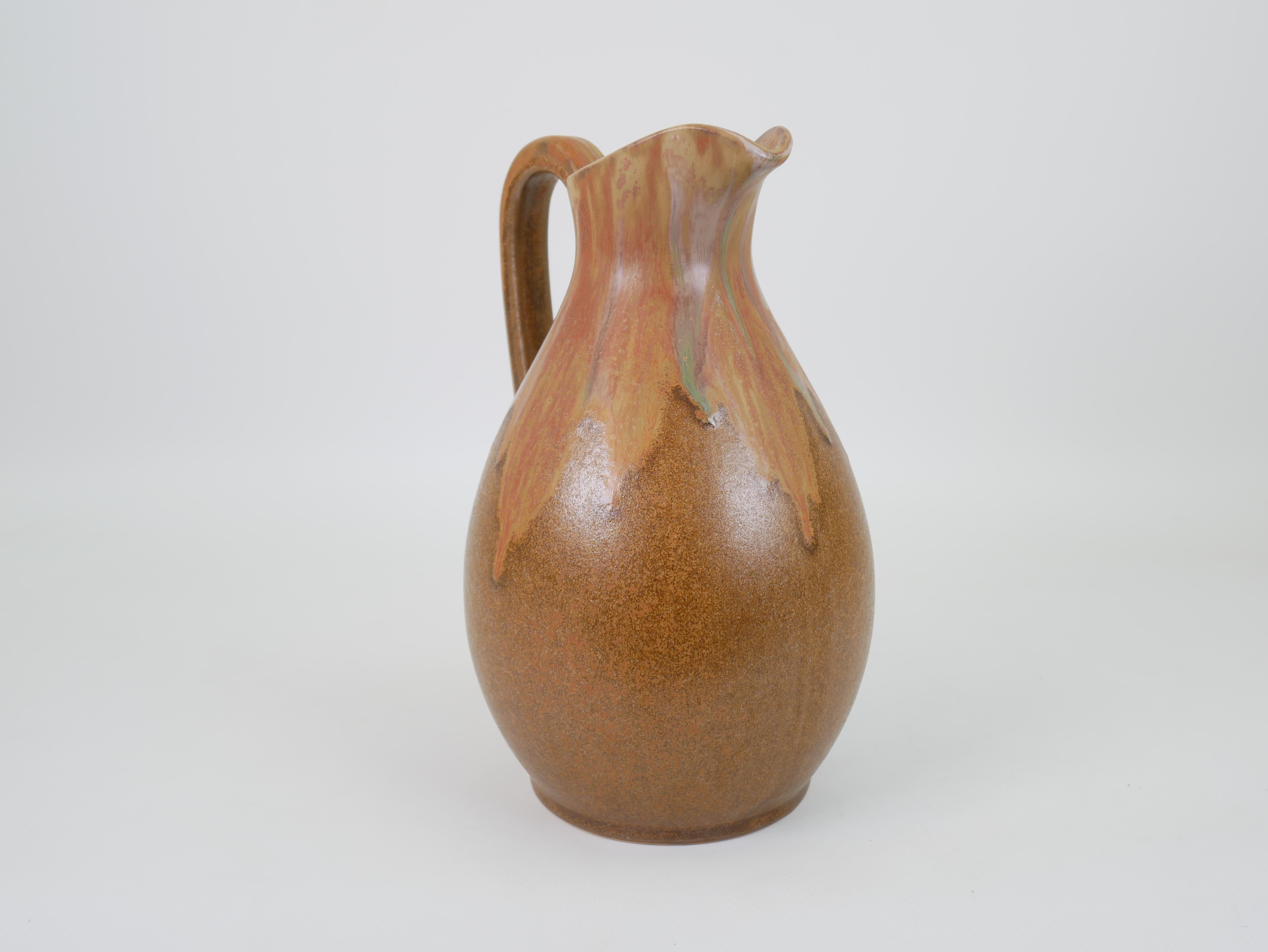 Large Art Nouveau Pitcher by Denbac France For Sale 5