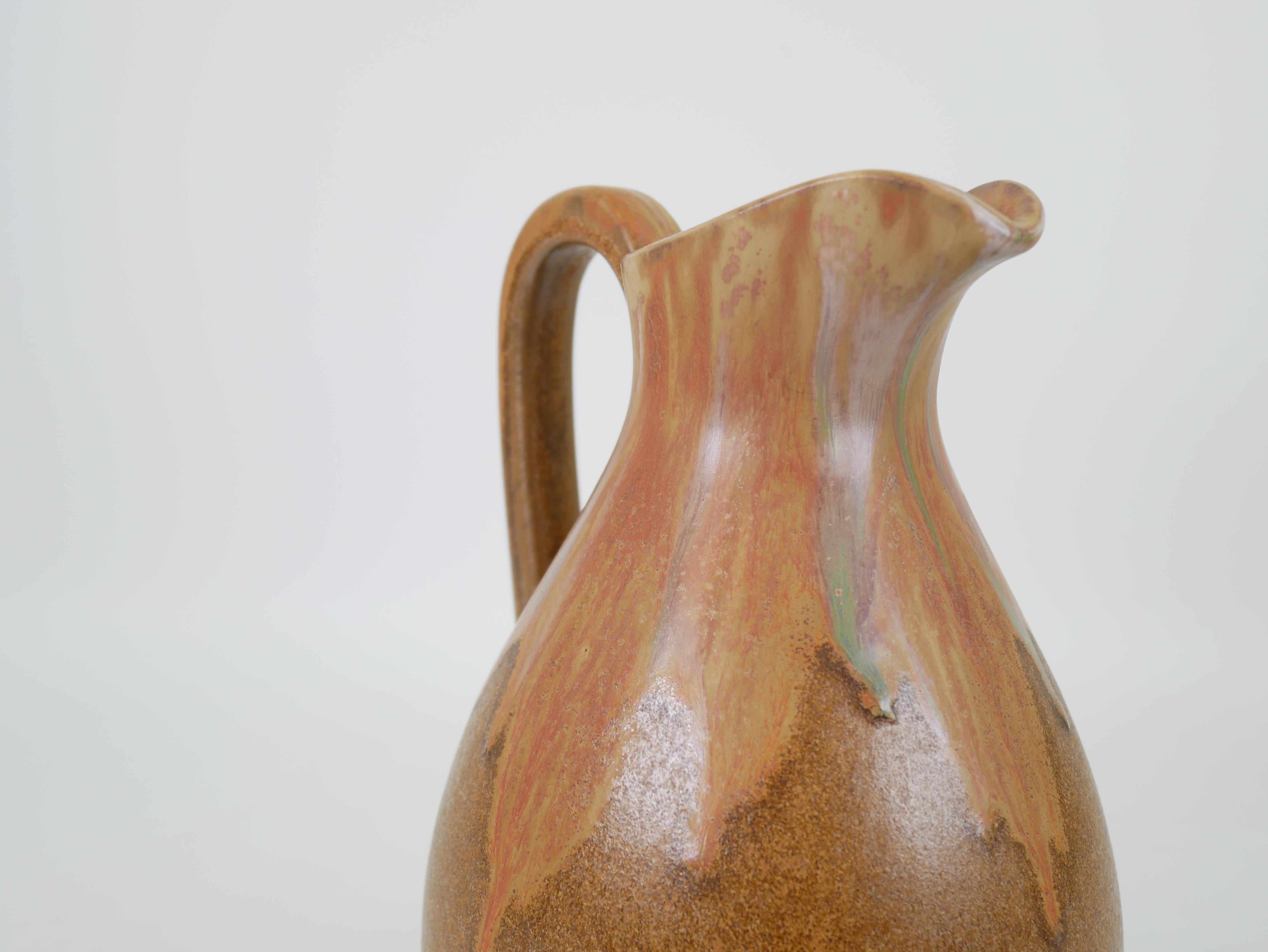 Large Art Nouveau Pitcher by Denbac France For Sale 6