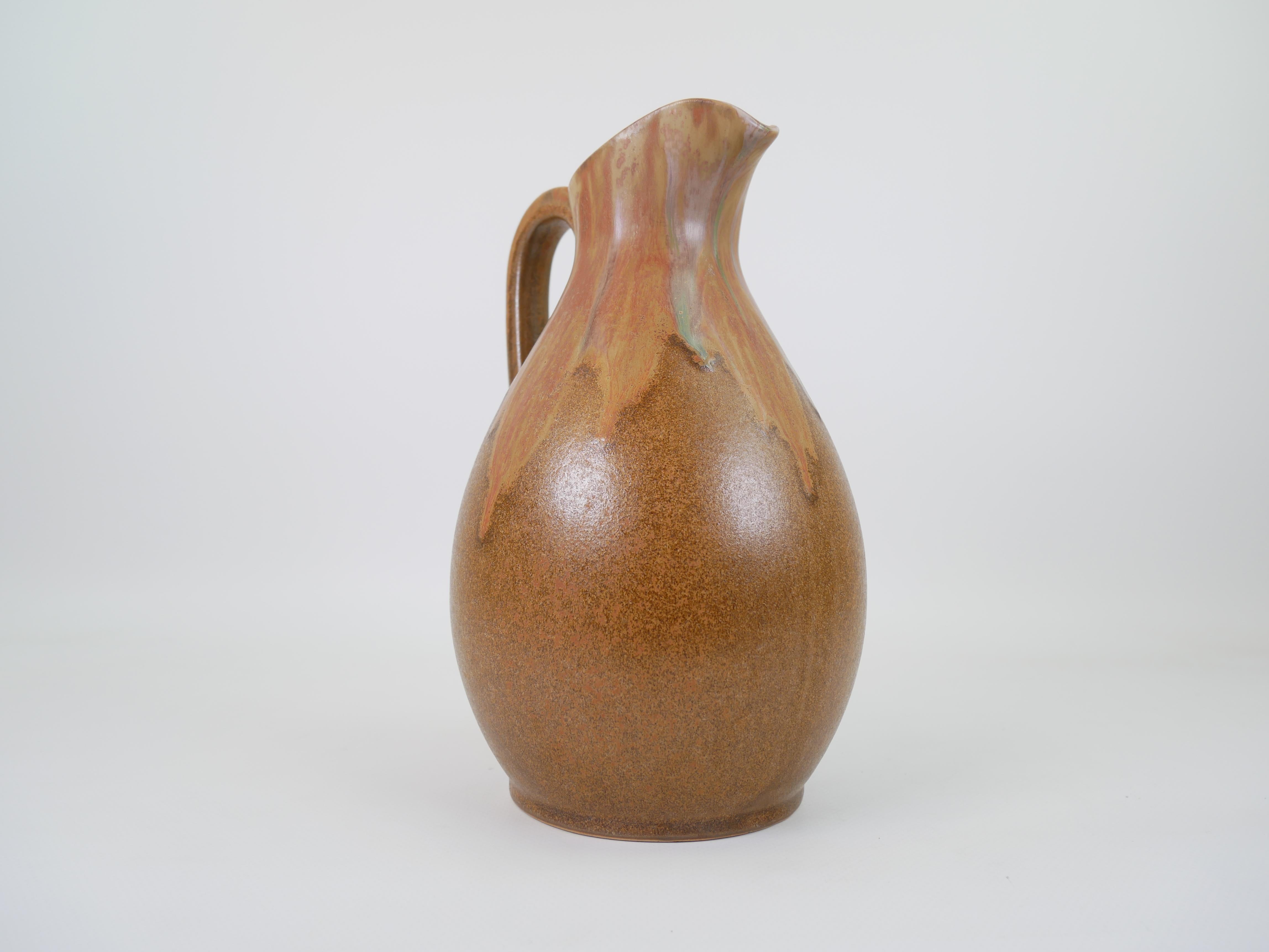 Large Art Nouveau Pitcher by Denbac France For Sale 7