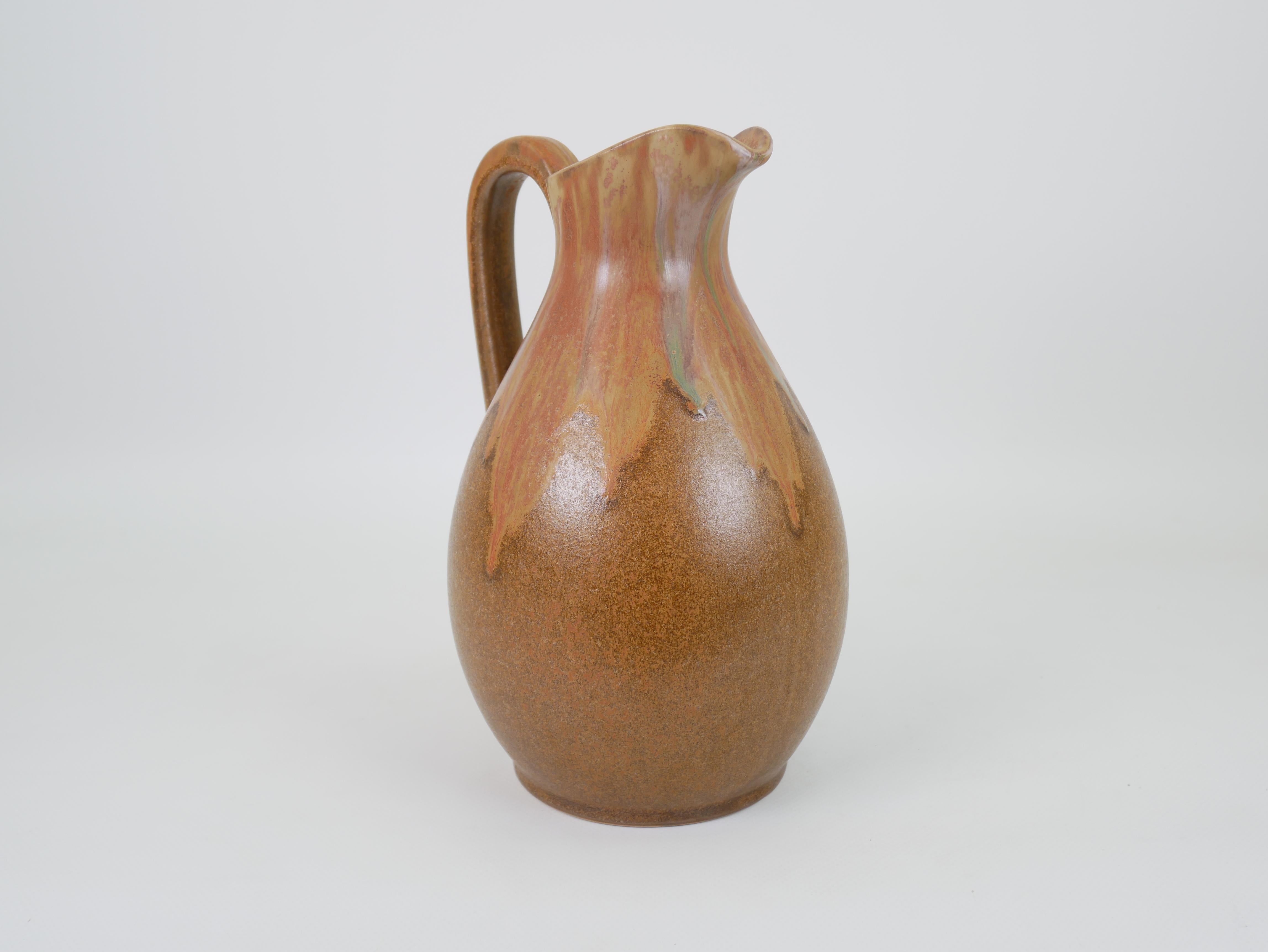 French Large Art Nouveau Pitcher by Denbac France For Sale