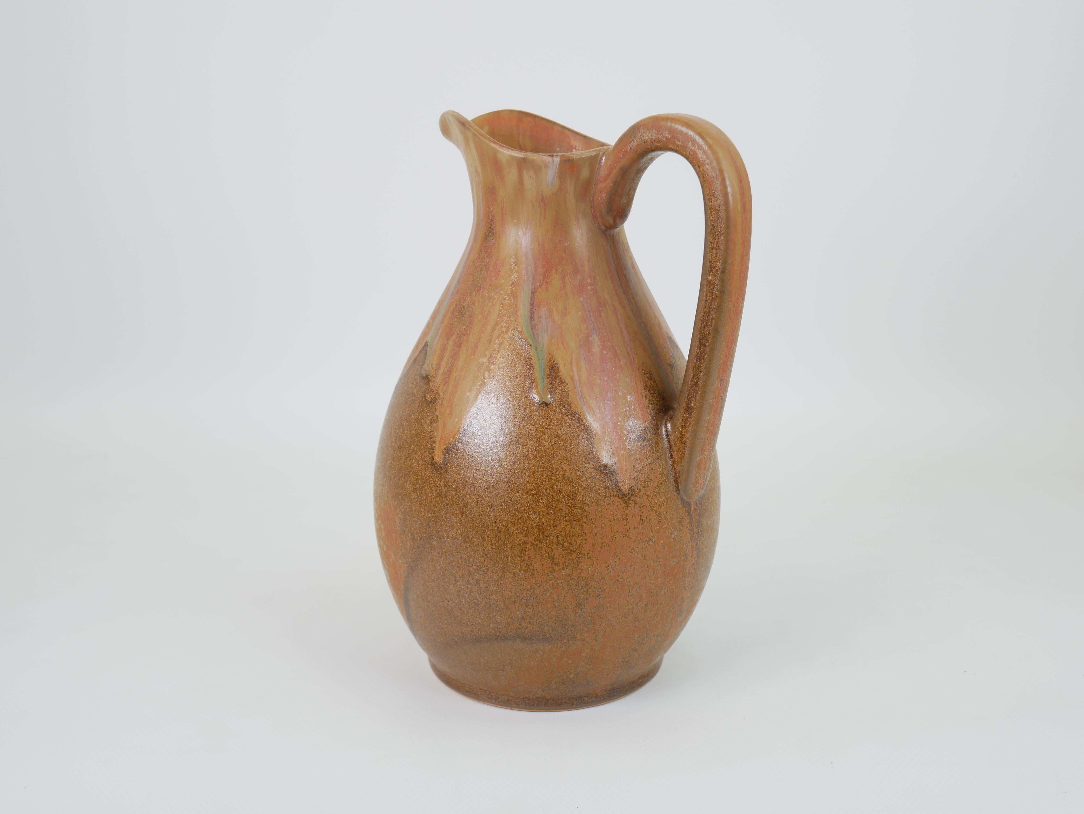 Large Art Nouveau Pitcher by Denbac France For Sale 1