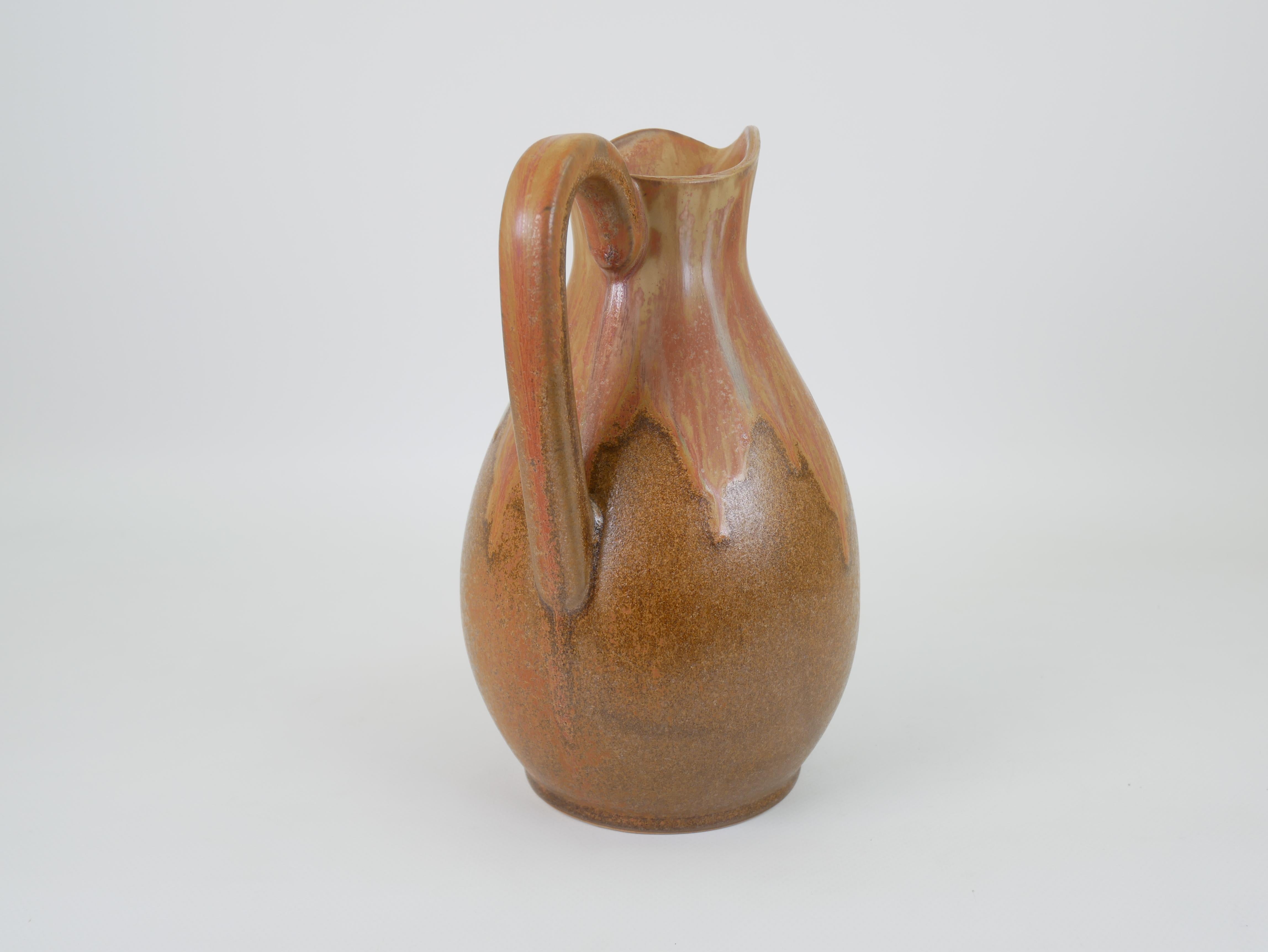 Large Art Nouveau Pitcher by Denbac France For Sale 3