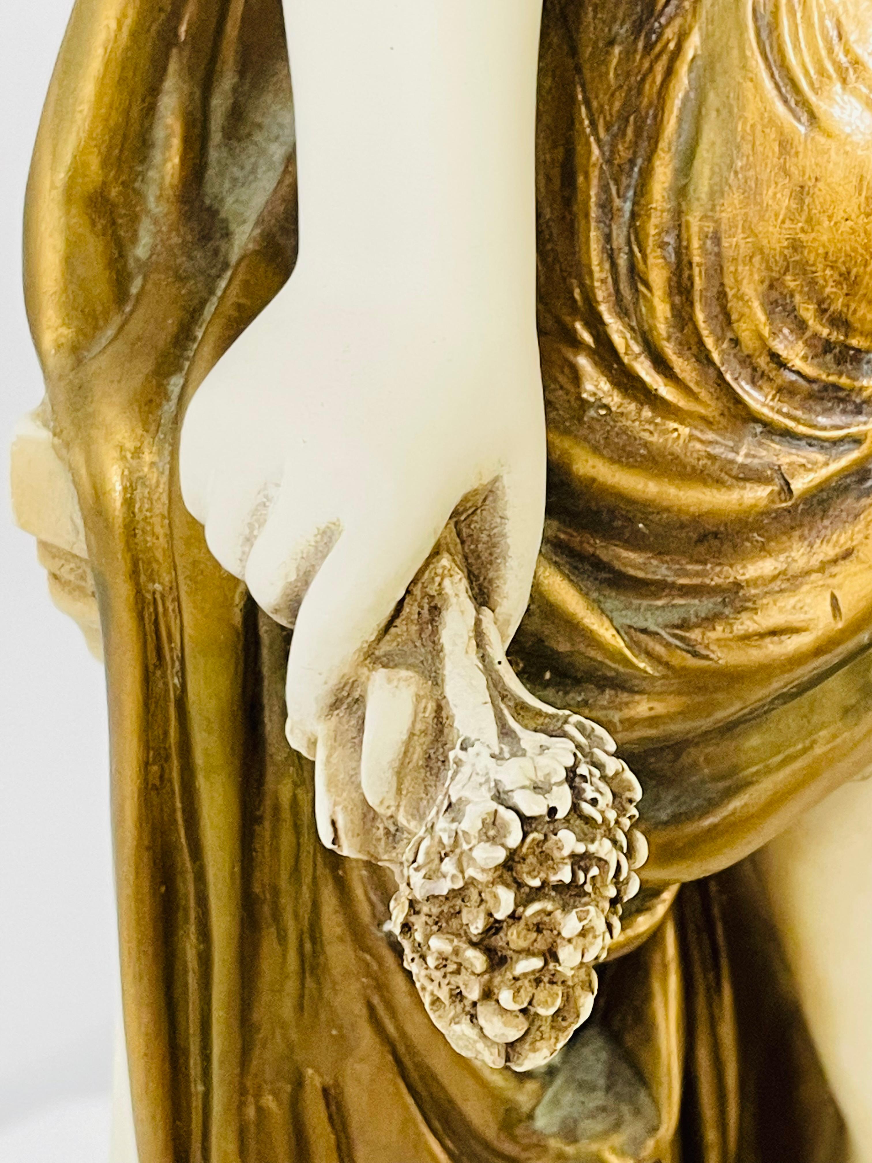 Large Art Nouveau Porcelain Female Nymph Sculpture by Granitex For Sale 4