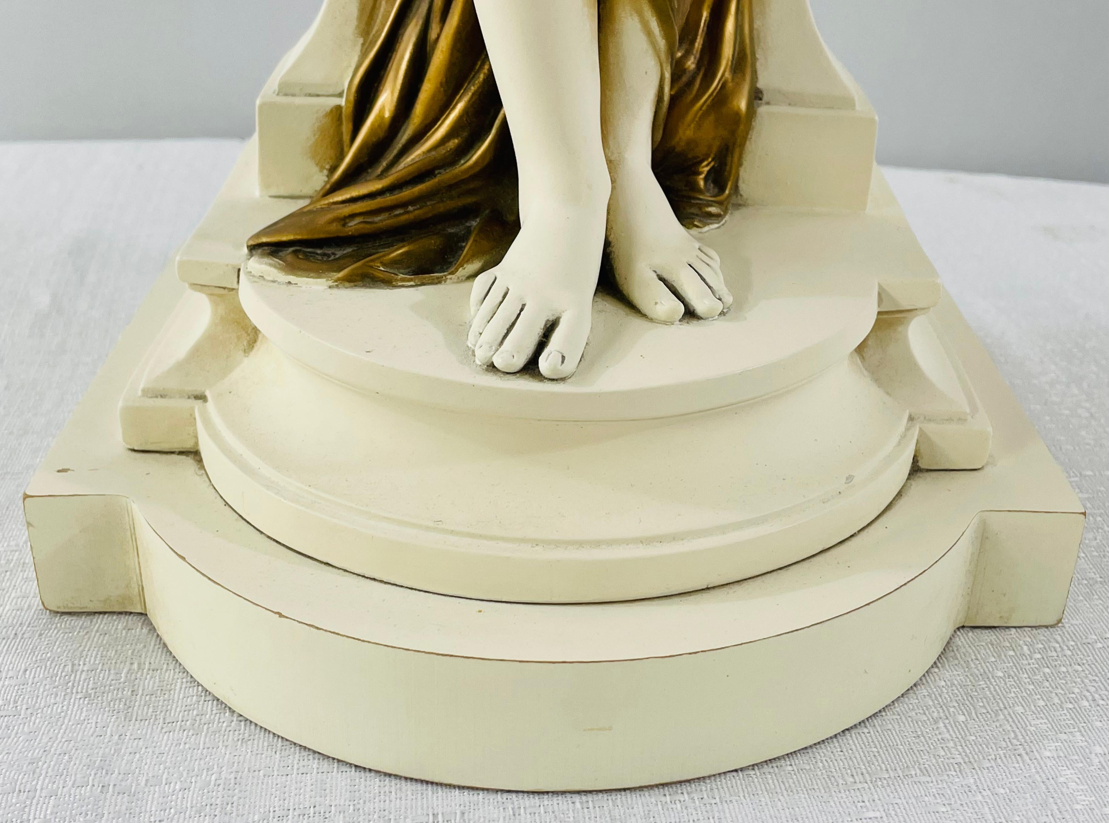 Large Art Nouveau Porcelain Female Nymph Sculpture by Granitex For Sale 7