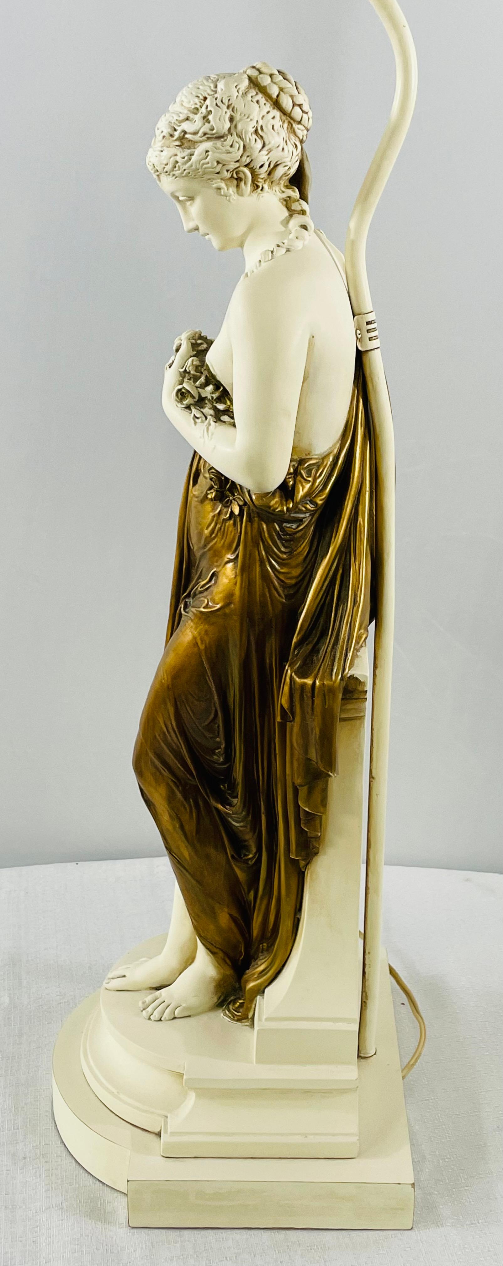 Large Art Nouveau Porcelain Female Nymph Sculpture by Granitex For Sale 10