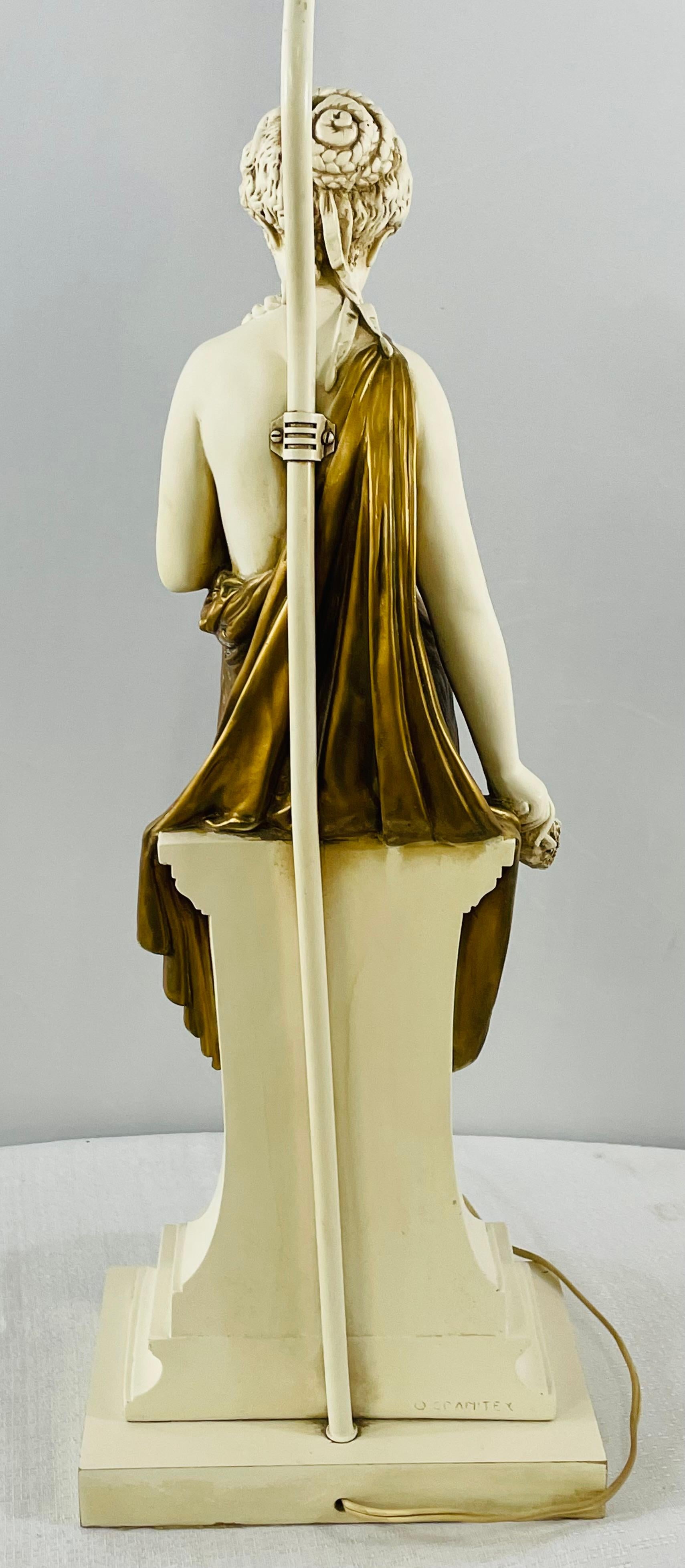 Large Art Nouveau Porcelain Female Nymph Sculpture by Granitex For Sale 11