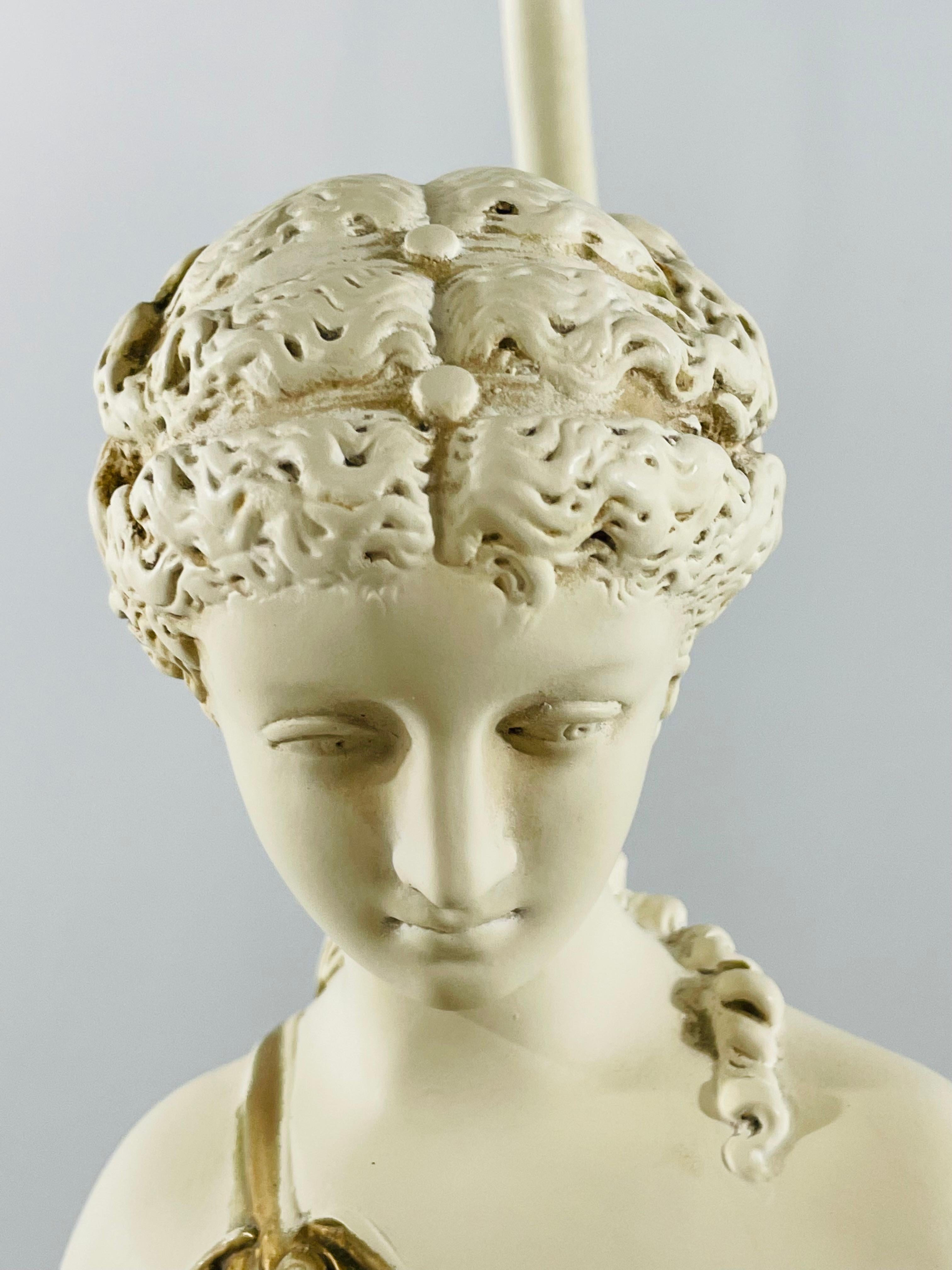 20th Century Large Art Nouveau Porcelain Female Nymph Sculpture by Granitex For Sale
