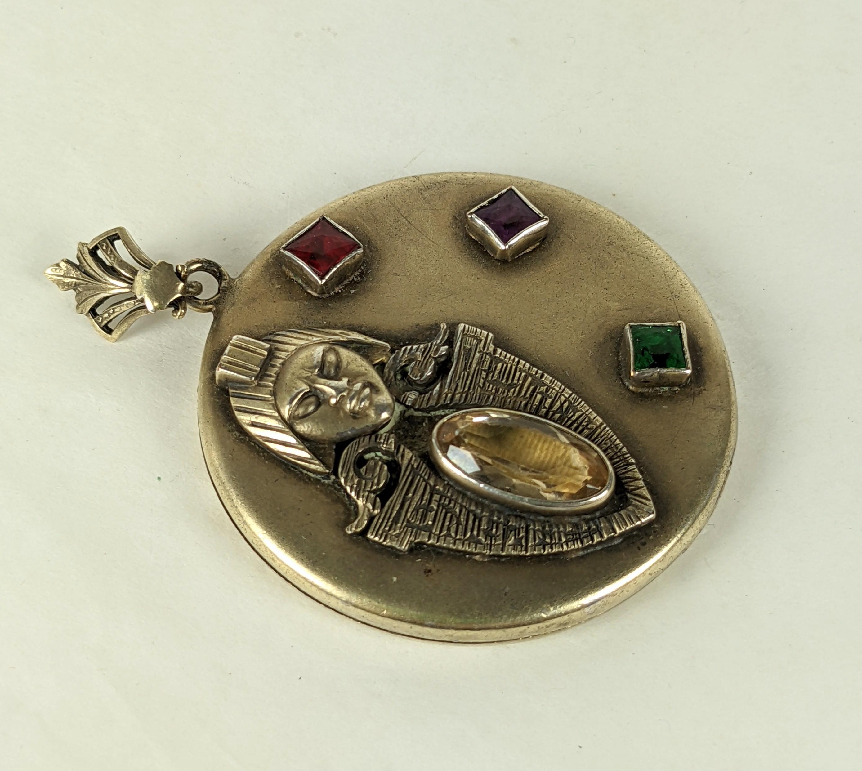 Large Art Nouveau Revivalist Jeweled Locket In Good Condition For Sale In New York, NY