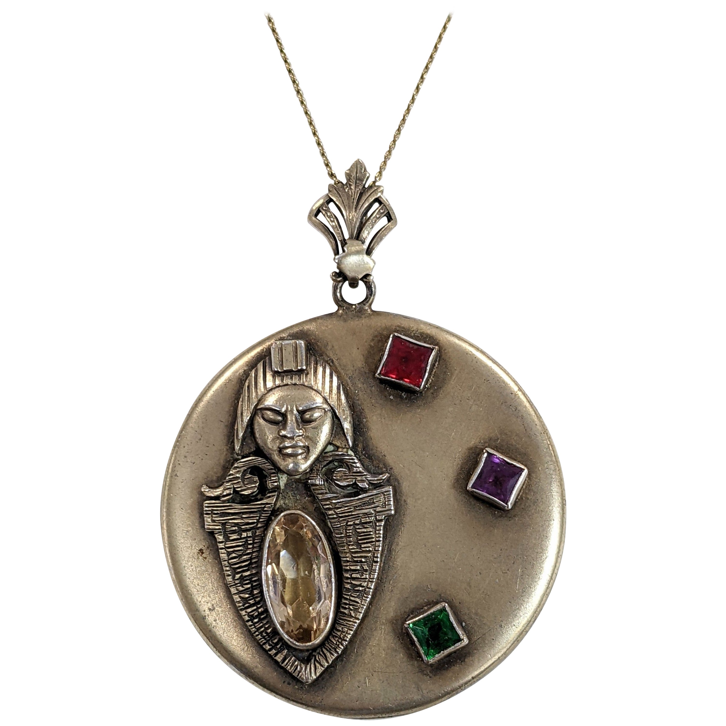 Large Art Nouveau Revivalist Jeweled Locket