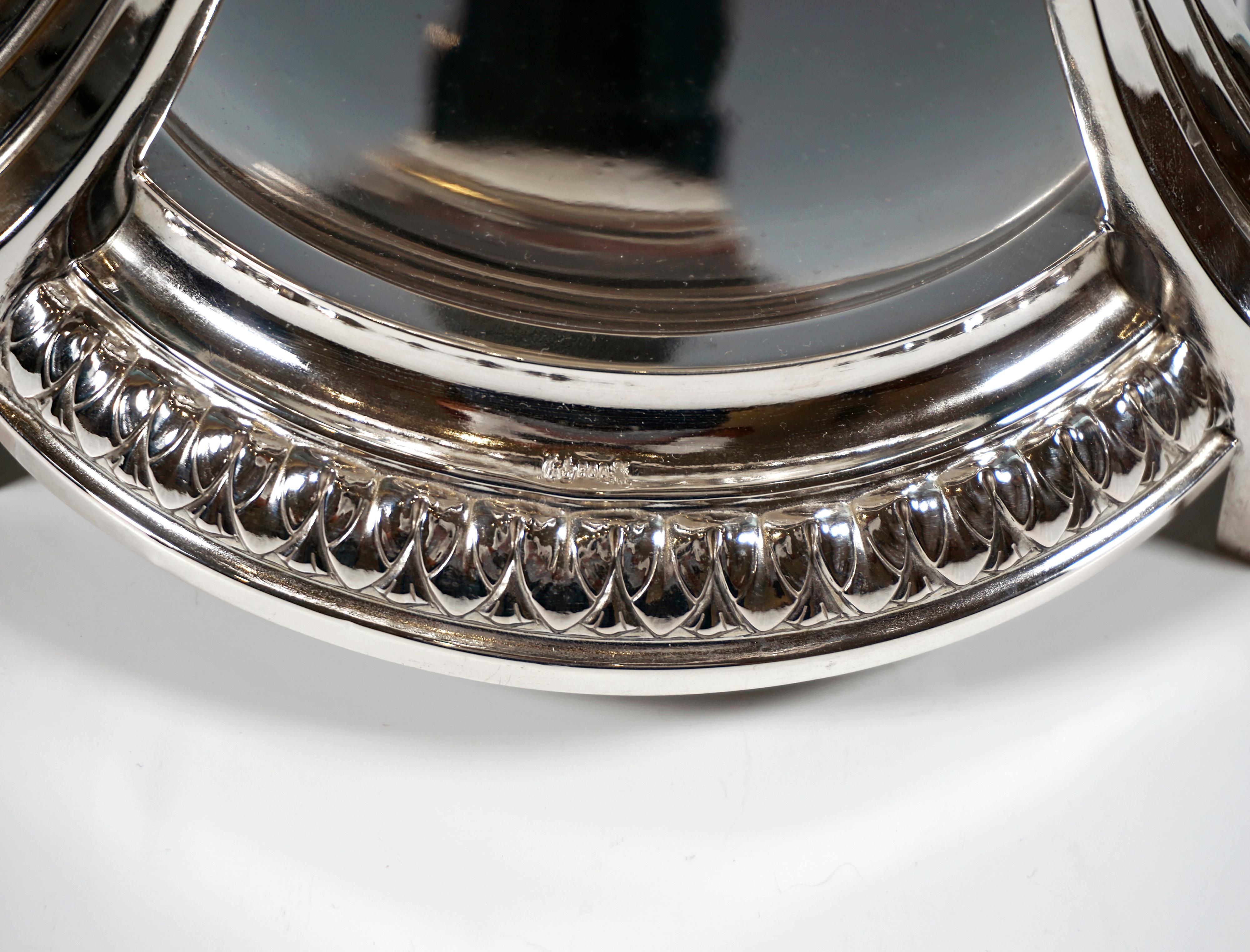 Large Art Nouveau Silver Centerpiece With Original Glass Insert, Germany, c 1915 2