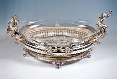 Large Art Nouveau Splendid Flower Dish with Bacchants, WMF Germany, 1906