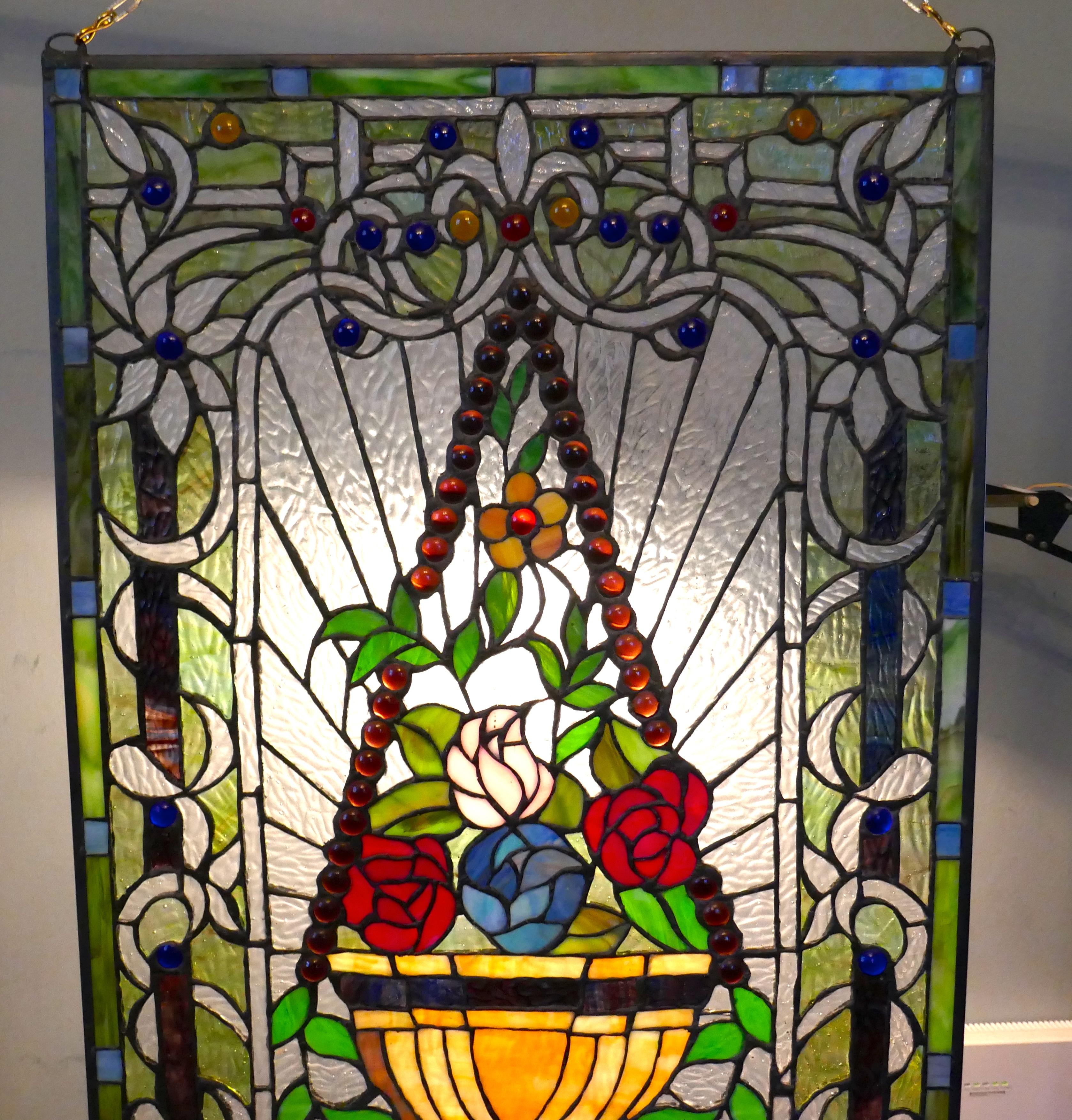 art deco stained glass panels