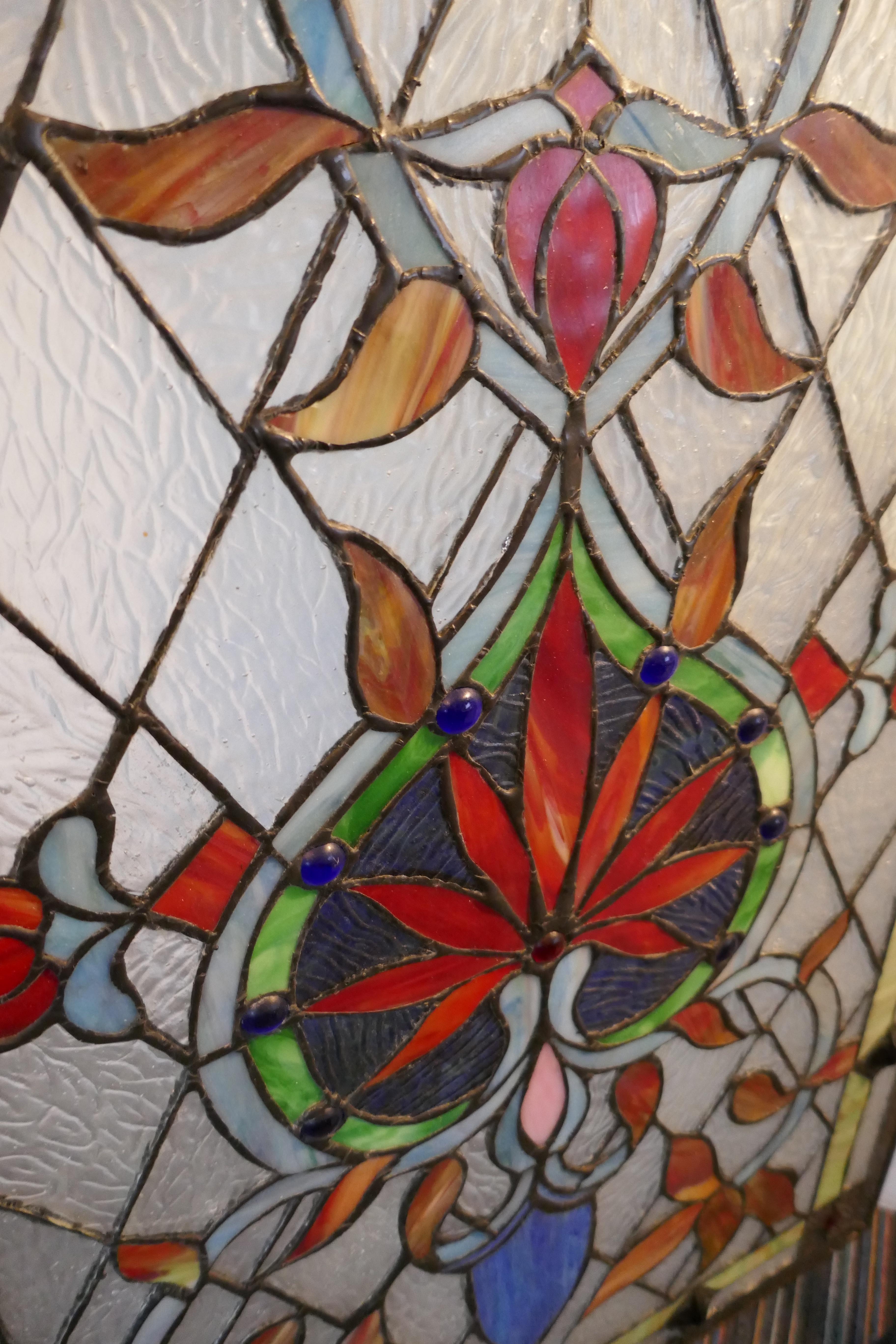 Large Art Nouveau Stained Glass Panel for a Window or Door 2
