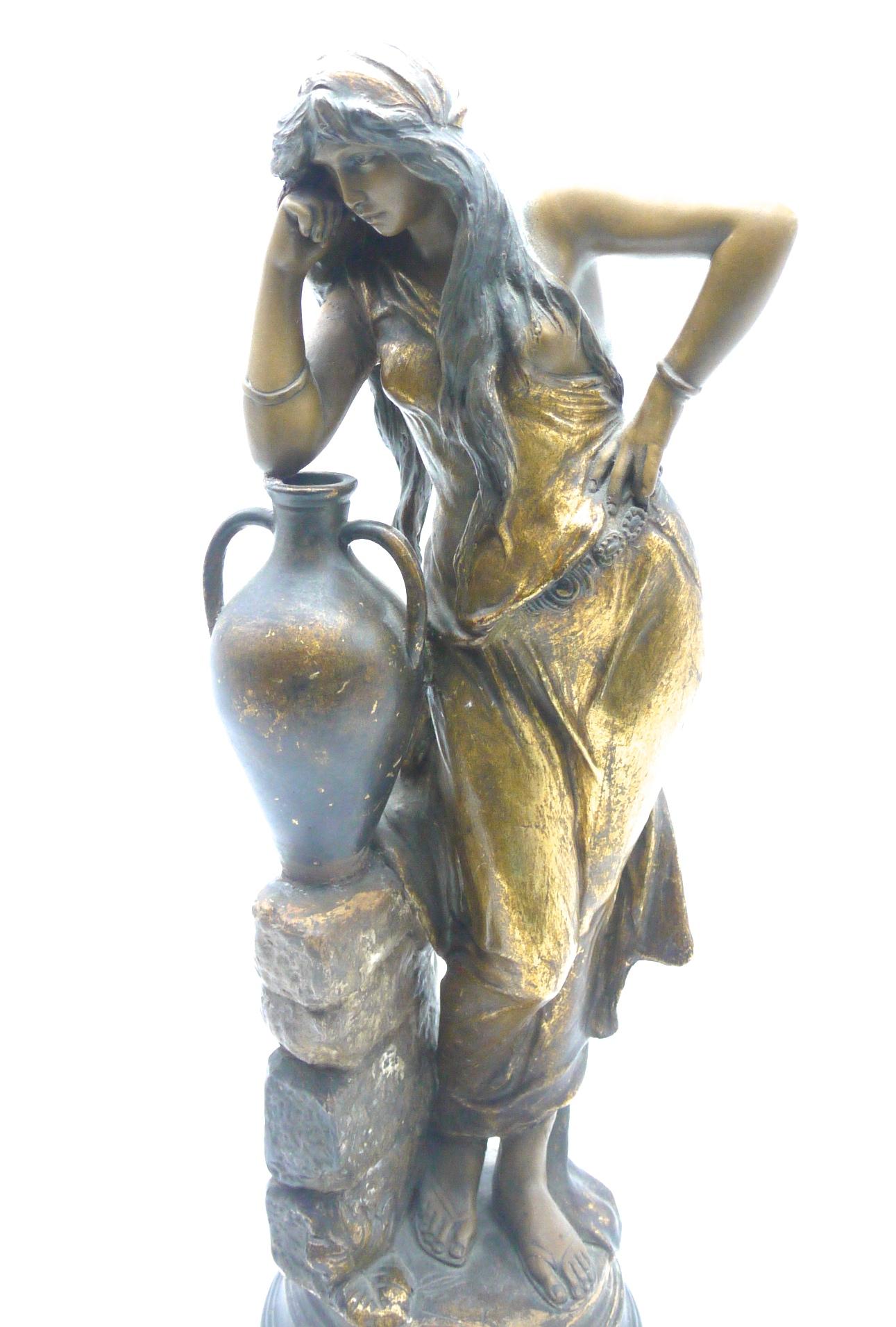 Austrian Large Art Nouveau Statue of 'Rebecca' in the Style of Goldshieder, Early 1900s For Sale
