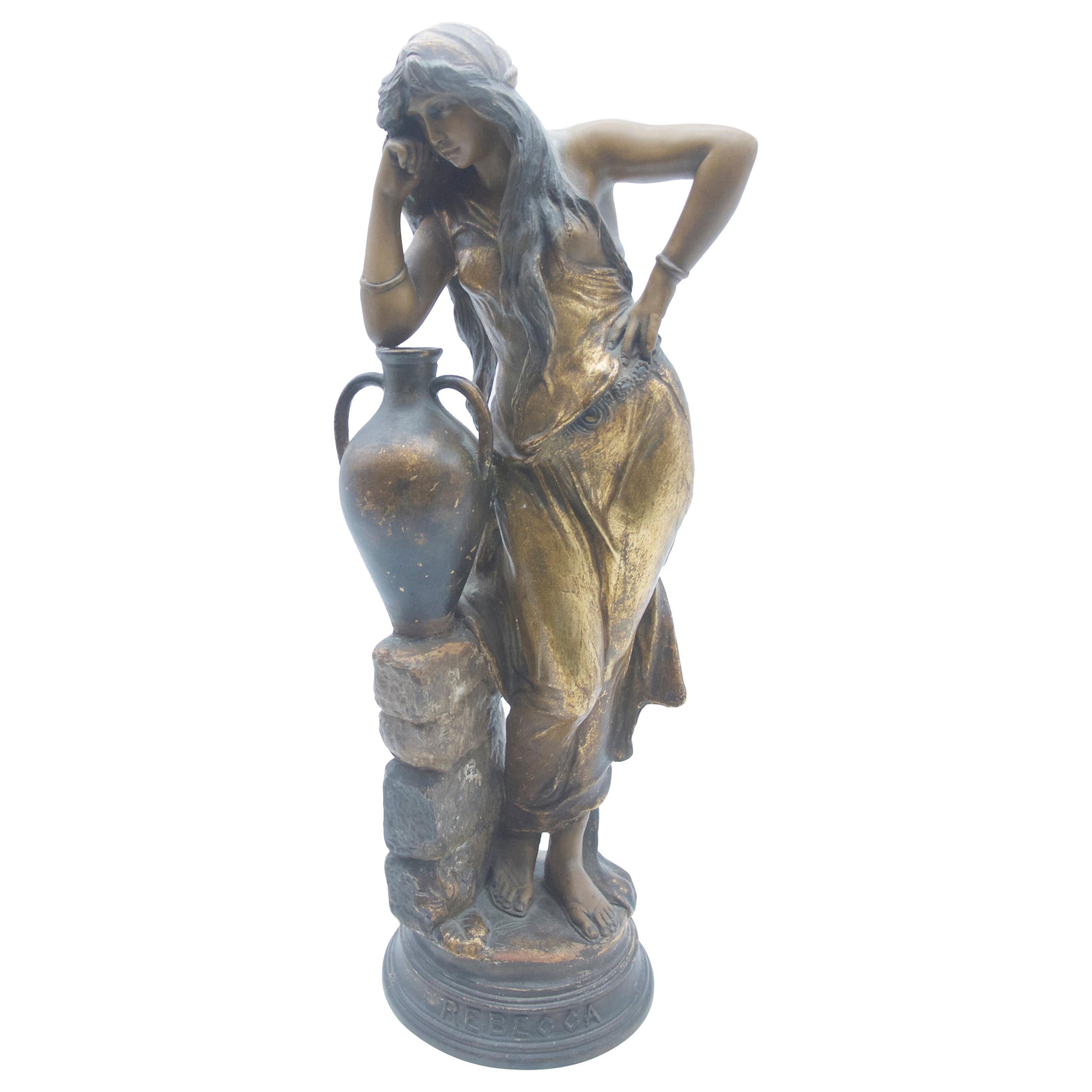 Large Art Nouveau Statue of 'Rebecca' in the Style of Goldshieder, Early 1900s For Sale