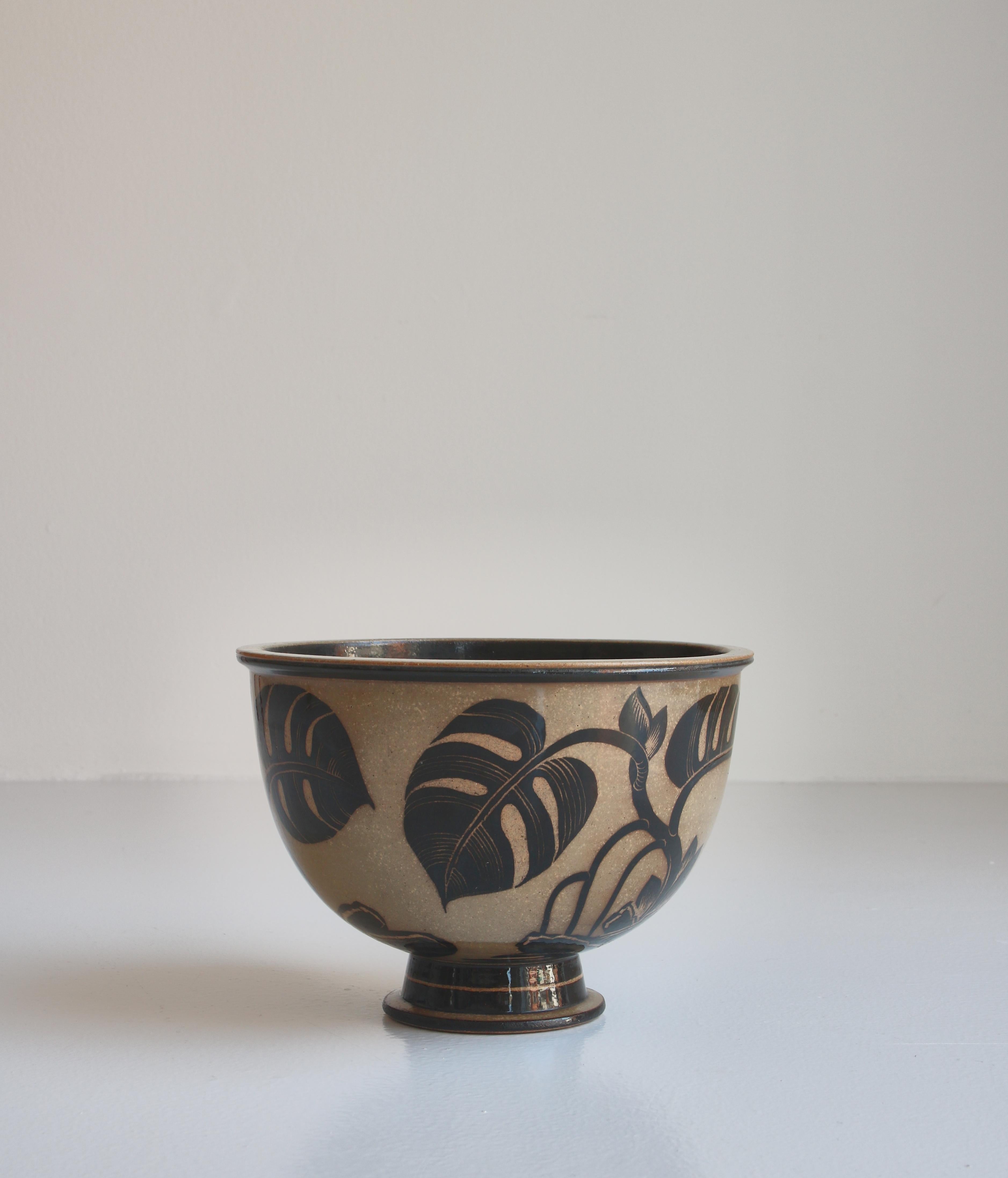 Danish Large Art Nouveau Stoneware Bowl by Nils Thorsson for Royal Copenhagen, 1930s