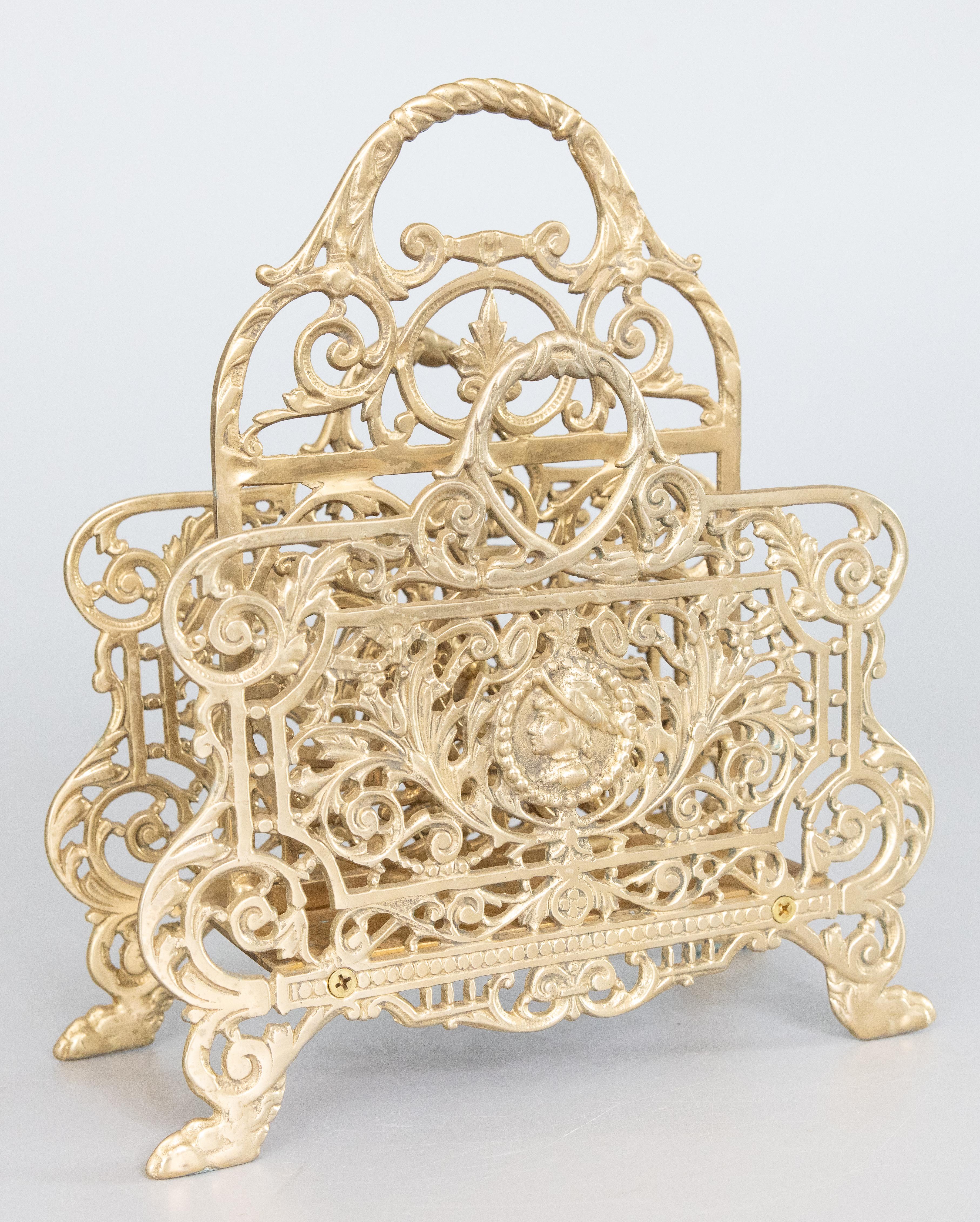 Grande portalettere in ottone in stile Art Nouveau, 1950 circa in vendita 6