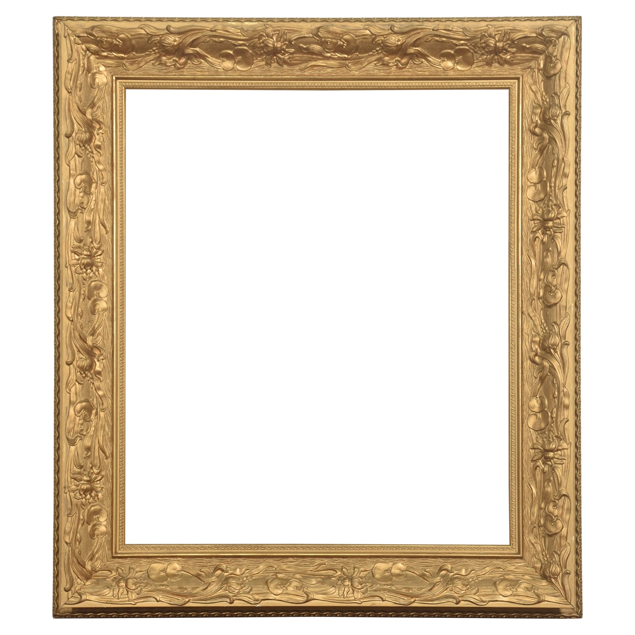 Large Art Nouveau Style Giltwood Picture Frame