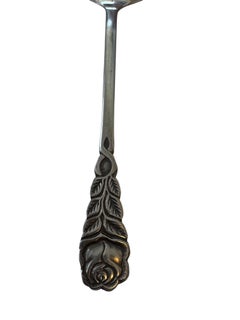 Large Art Nouveau Style Hildesheim Rose Silver Plate Flatware Cake Shovel 1960s