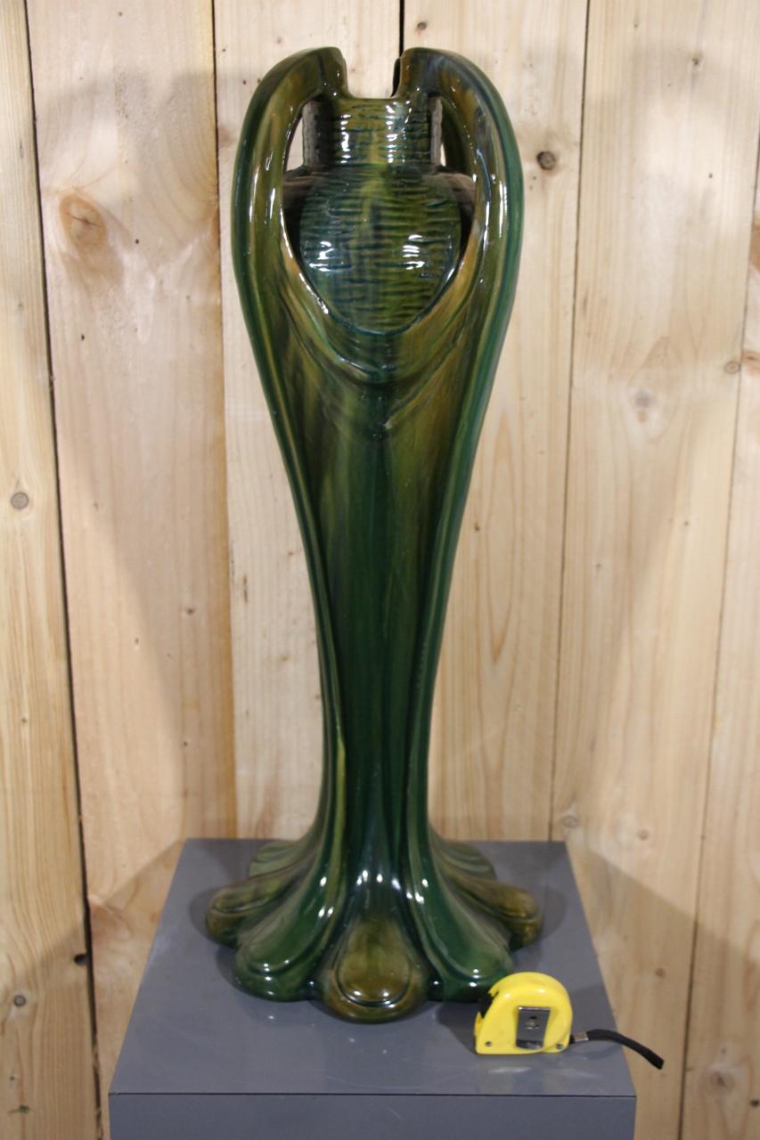 Art nouveau Grand vase Art Nouveau de Jérôme Massier en vente