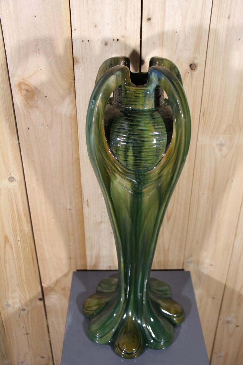 Grand vase Art Nouveau de Jérôme Massier Bon état - En vente à Charmes, FR