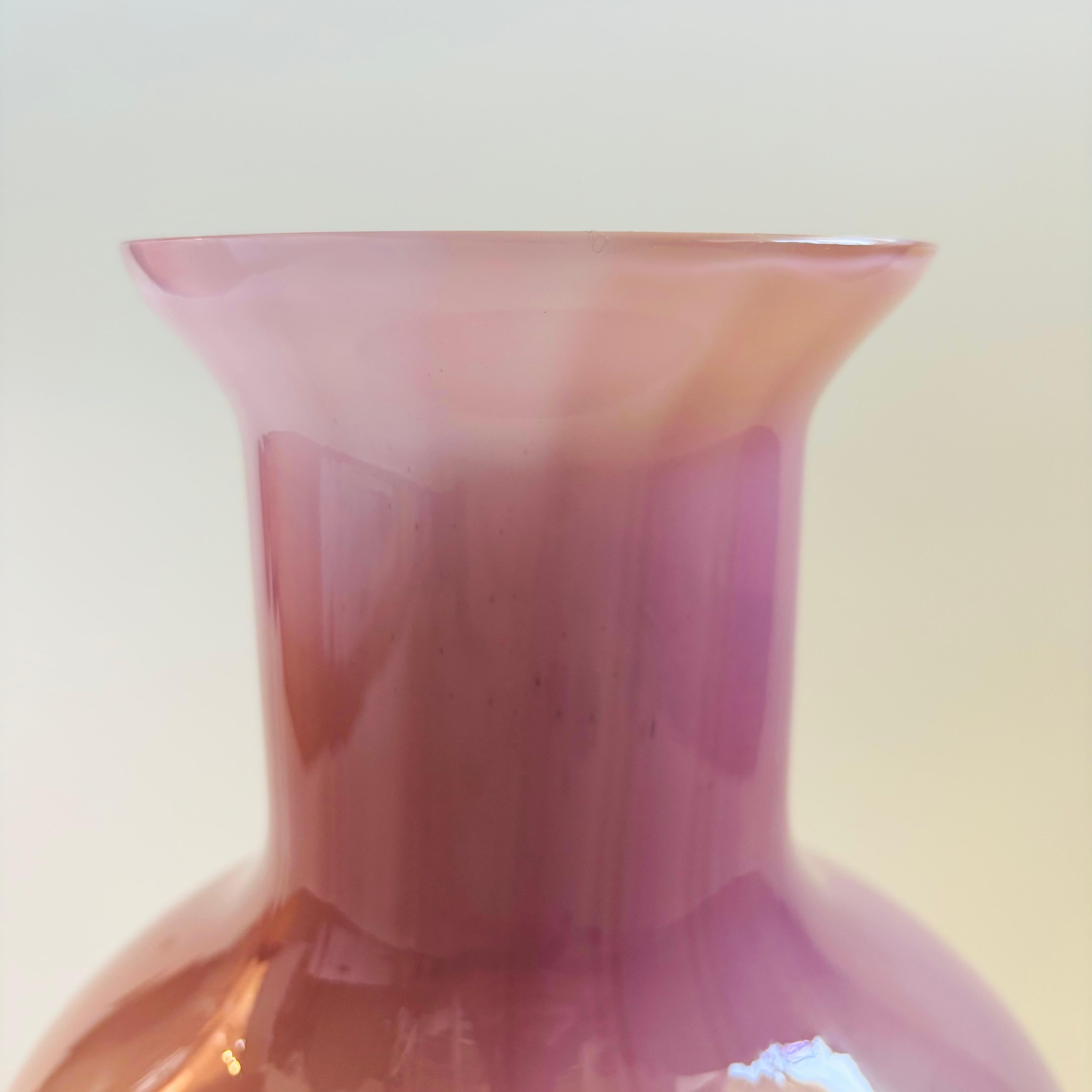 Mid-Century moderno Grande vaso in vetro viola Arte Murano ICET Murano in vendita