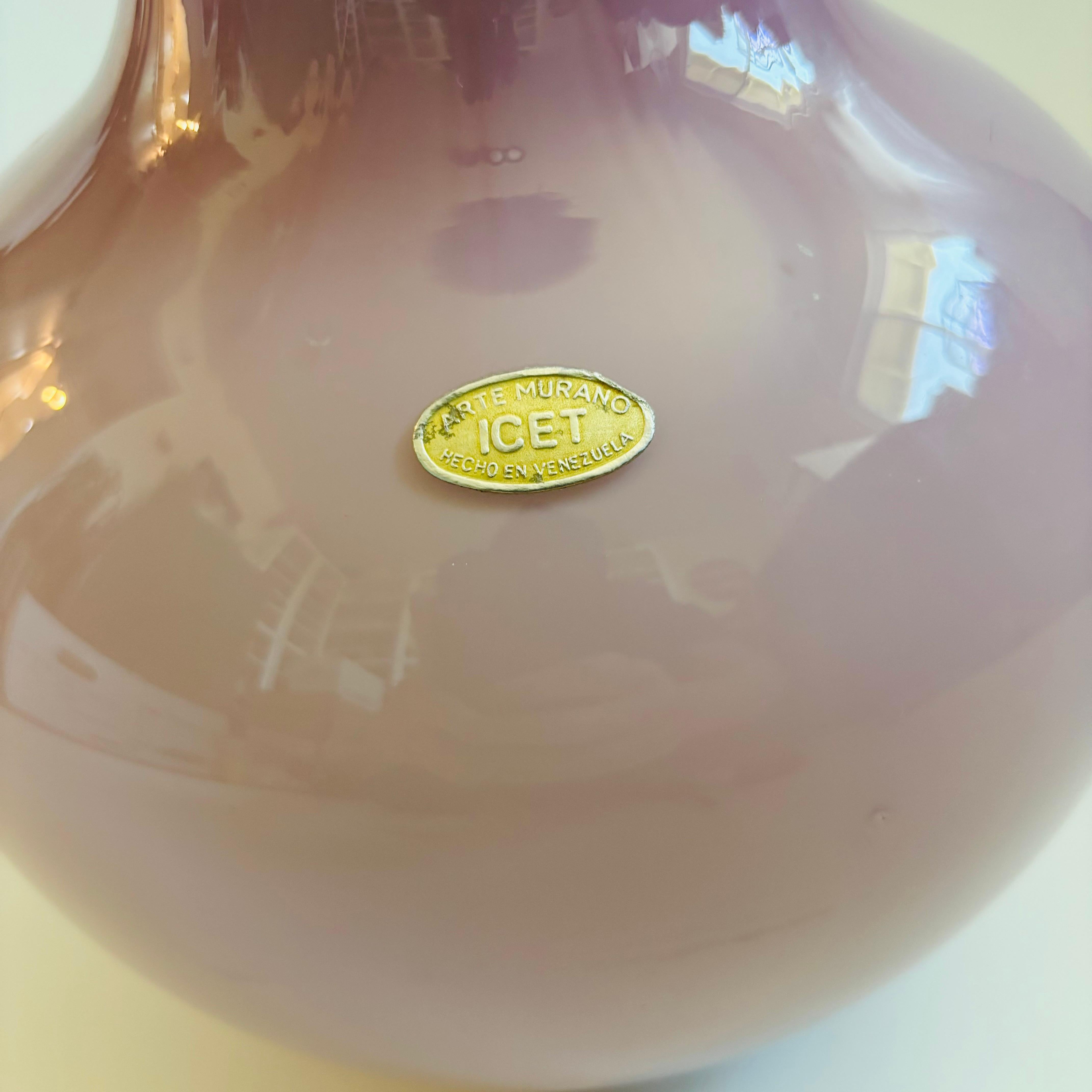 Venezuelano Grande vaso in vetro viola Arte Murano ICET Murano in vendita