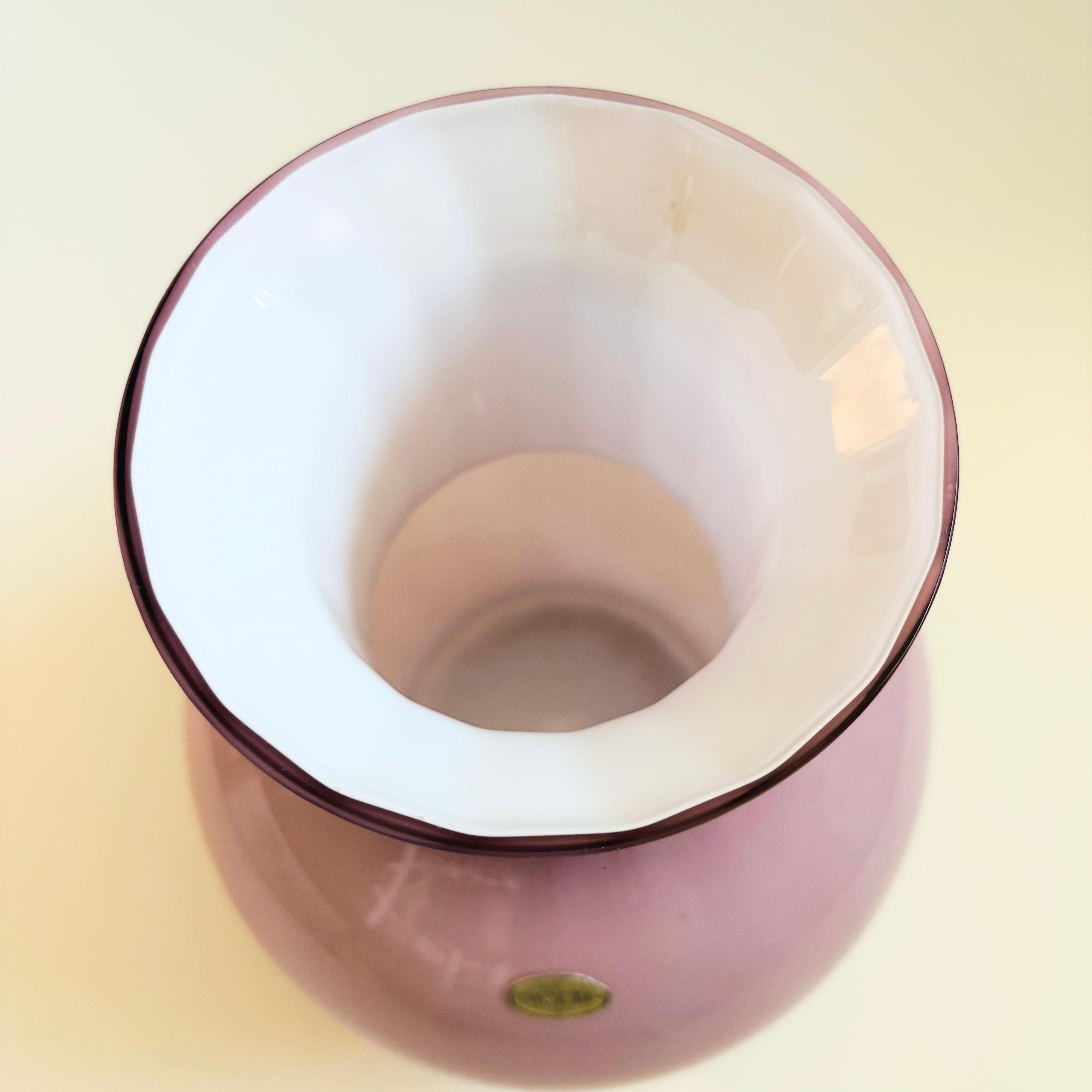 XX secolo Grande vaso in vetro viola Arte Murano ICET Murano in vendita