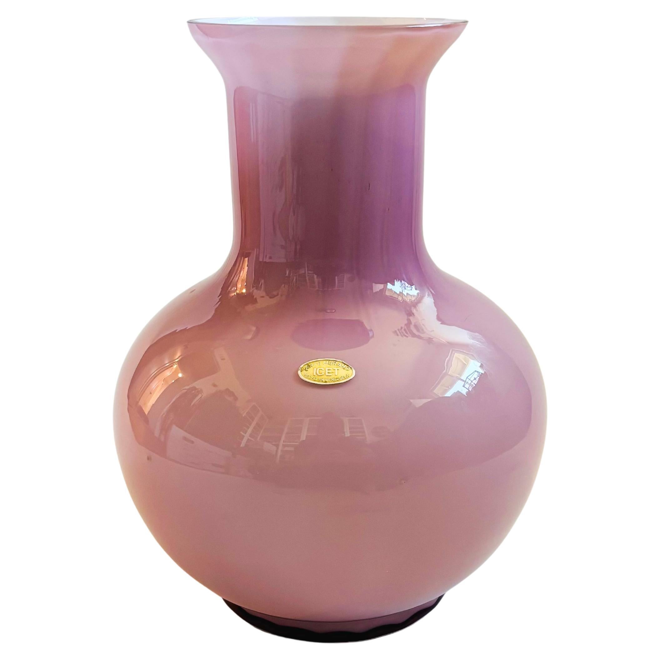 Grande vaso in vetro viola Arte Murano ICET Murano in vendita
