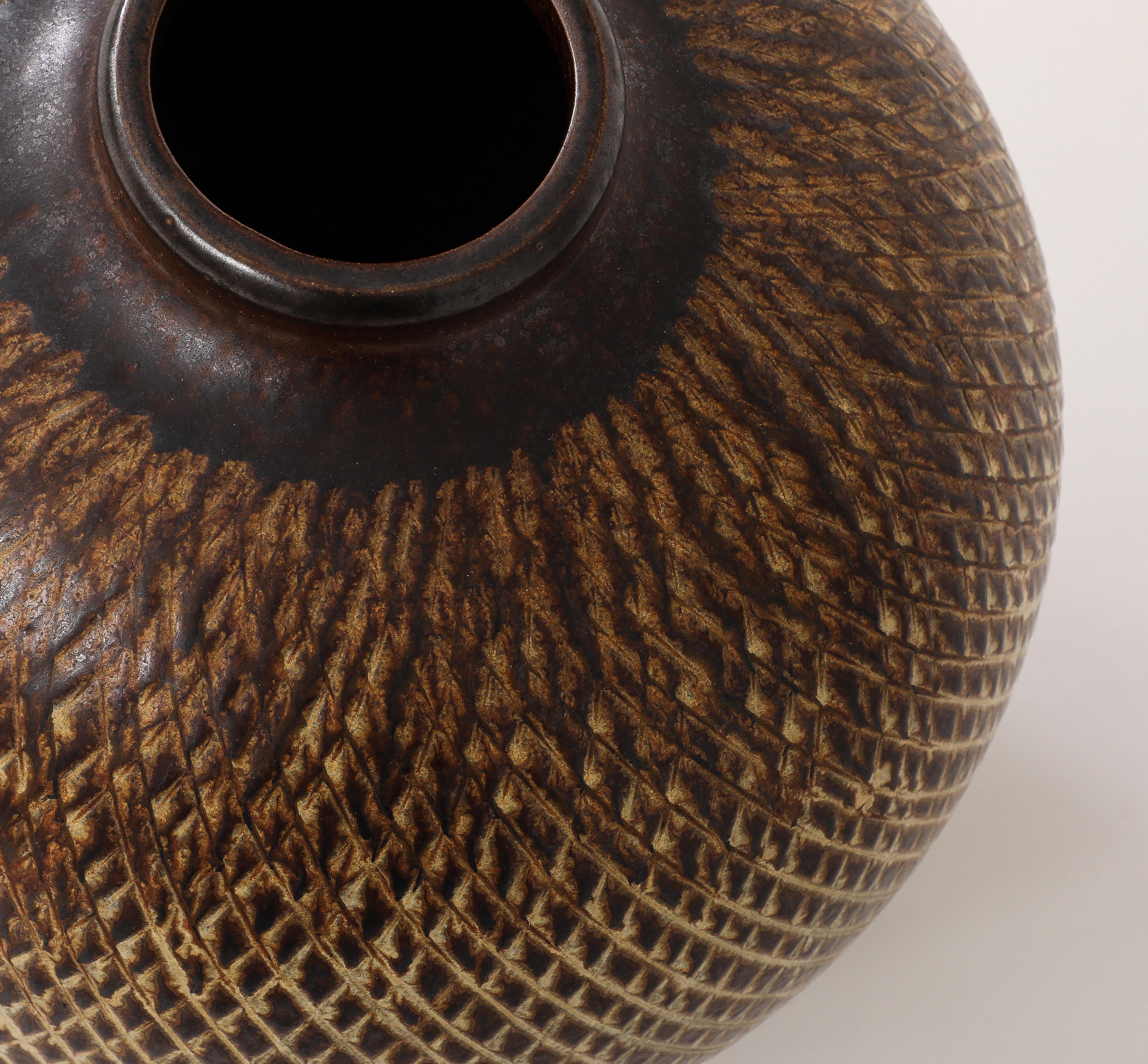 Large Arthur Andersson Stoneware Floor Vase by Wallåkra, Sweden, 1950, signed For Sale 5