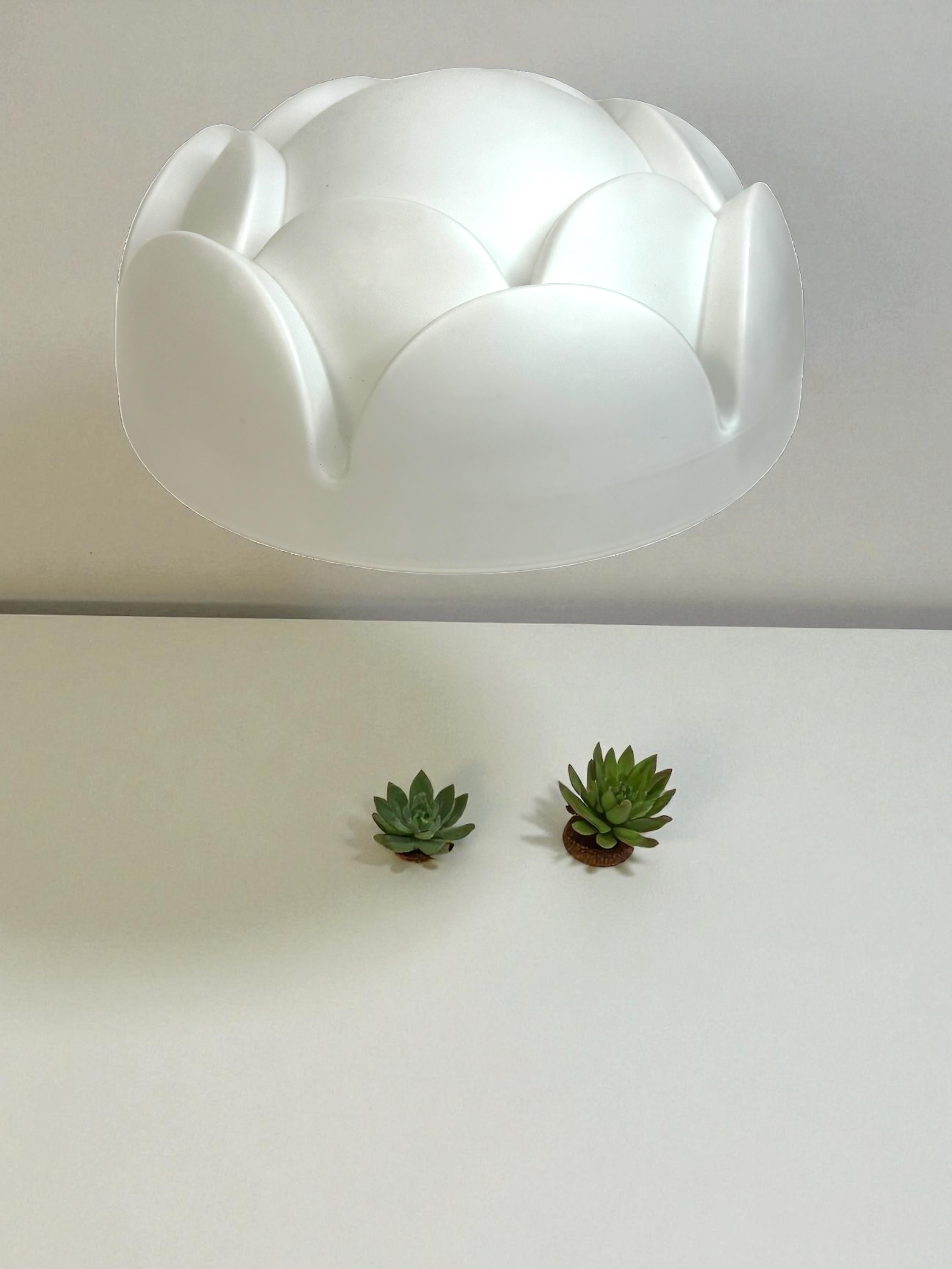 Großer Artischockenlotus Weiß Opal Wandhalterung von Peill & Putzler, 1970er, Germany im Angebot 8