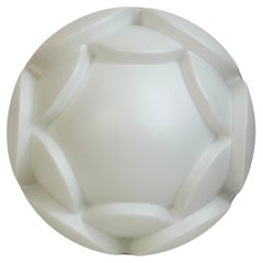 Large Artichoke Lotus White Opal Flushmount by Peill and Putzler, 1970s, Germany