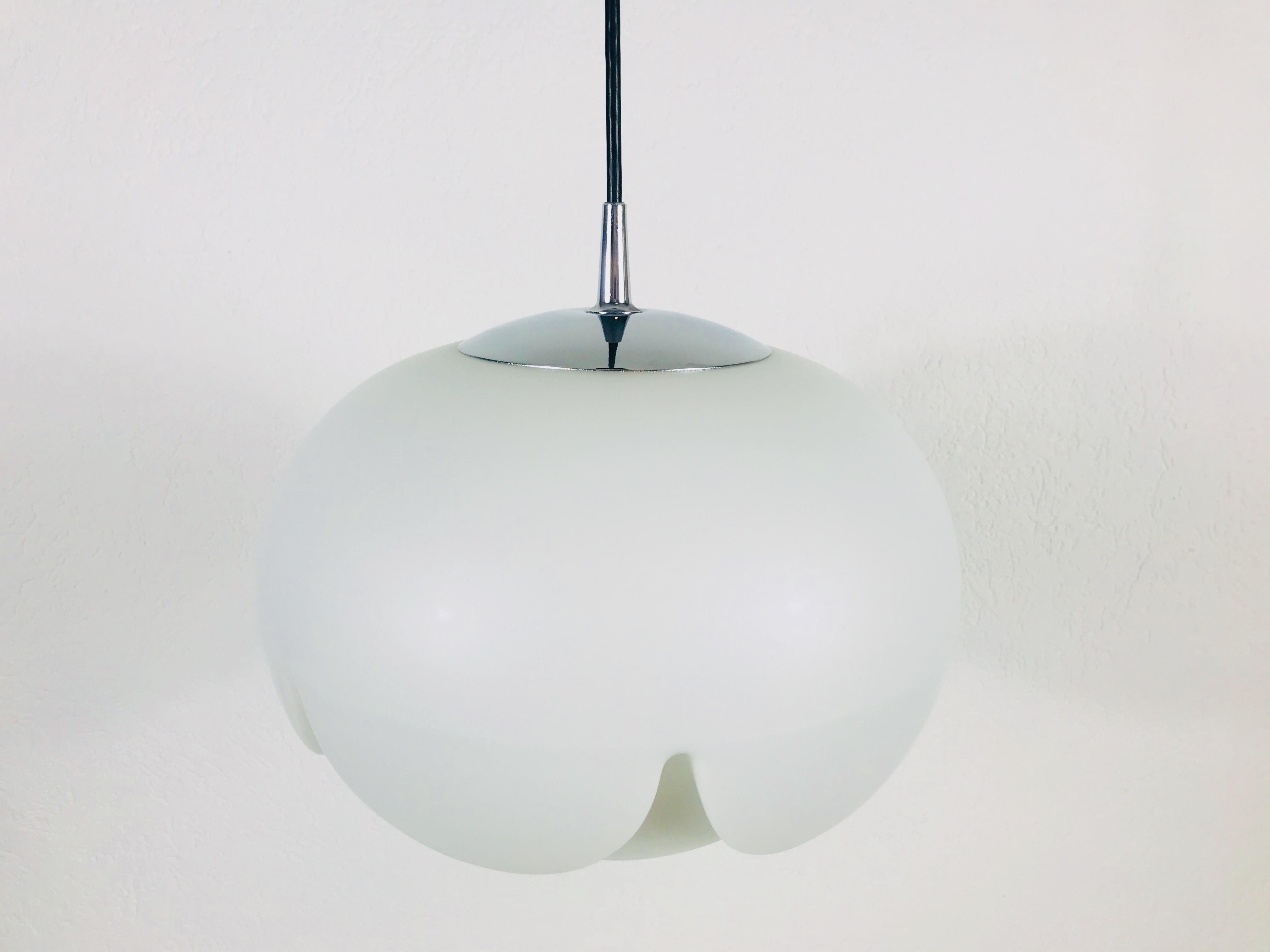 Late 20th Century Large Artichoke White Opal Hanging Lamp by Peill and Putzler, 1970s, Germany