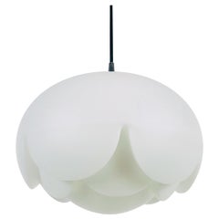 Large Artichoke White Opal Hanging Lamp by Peill and Putzler, 1970s, Germany