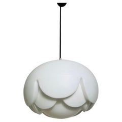 Large Artichoke White Opal Hanging Lamp by Peill and Putzler, 1970s, Germany