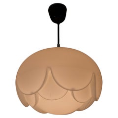 Large Artichoke White Opal Hanging Lamp by Peill and Putzler, 1970s, Germany
