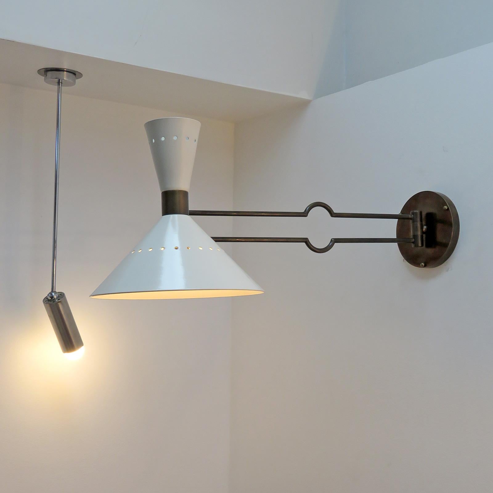 Large Articulate Italian Swing Arm Wall Light In New Condition In Los Angeles, CA