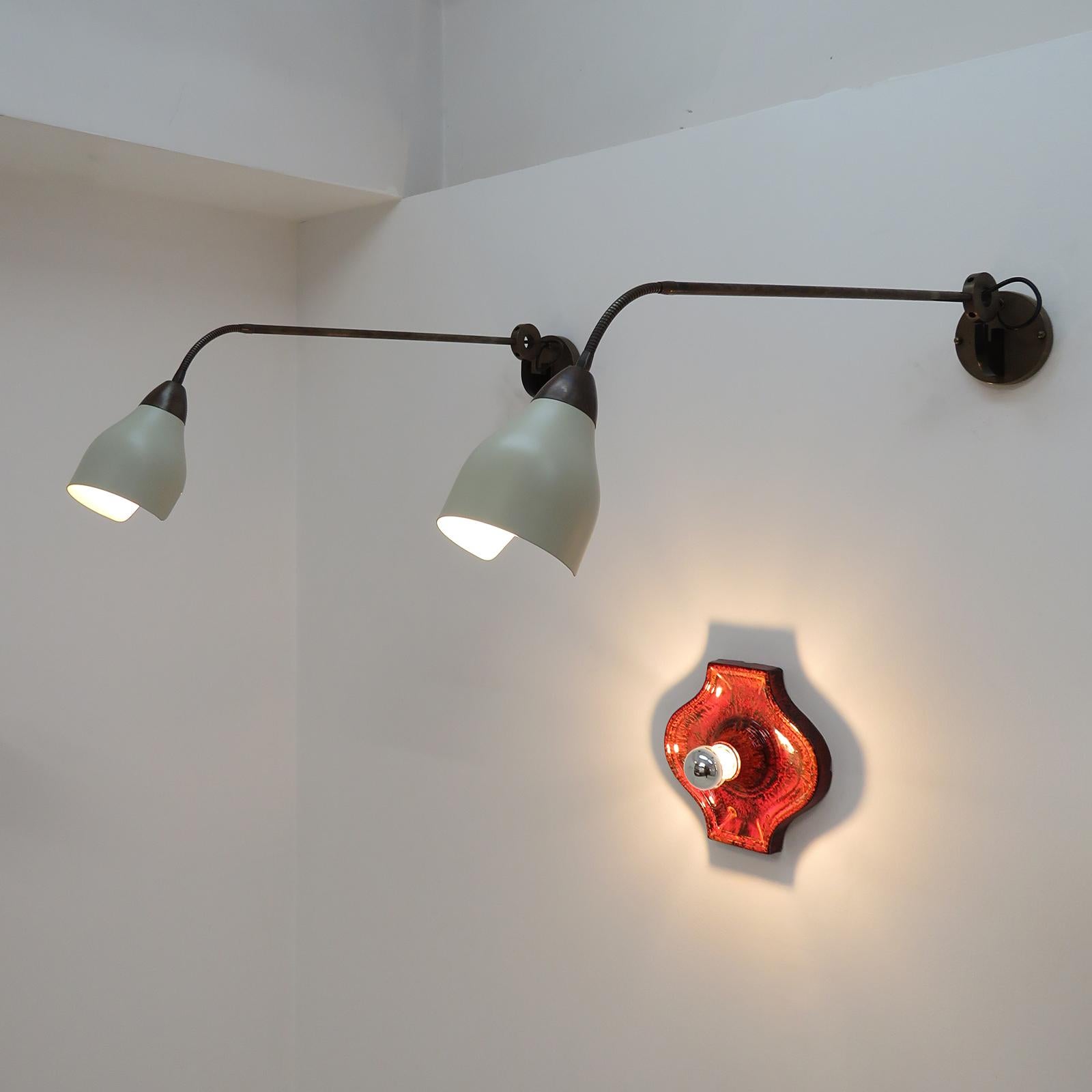 Large Articulate Italian Swing Arm Wall Lights For Sale 3
