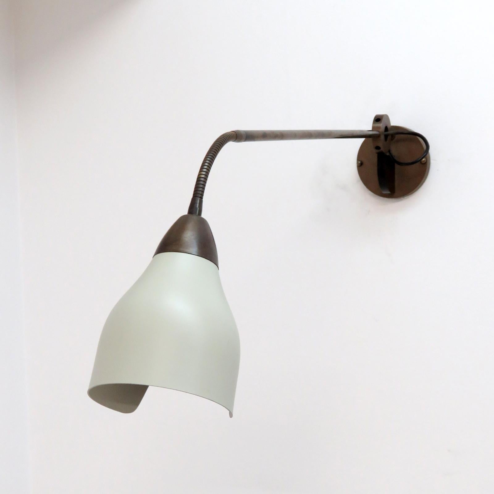 Enameled Large Articulate Italian Swing Arm Wall Lights For Sale